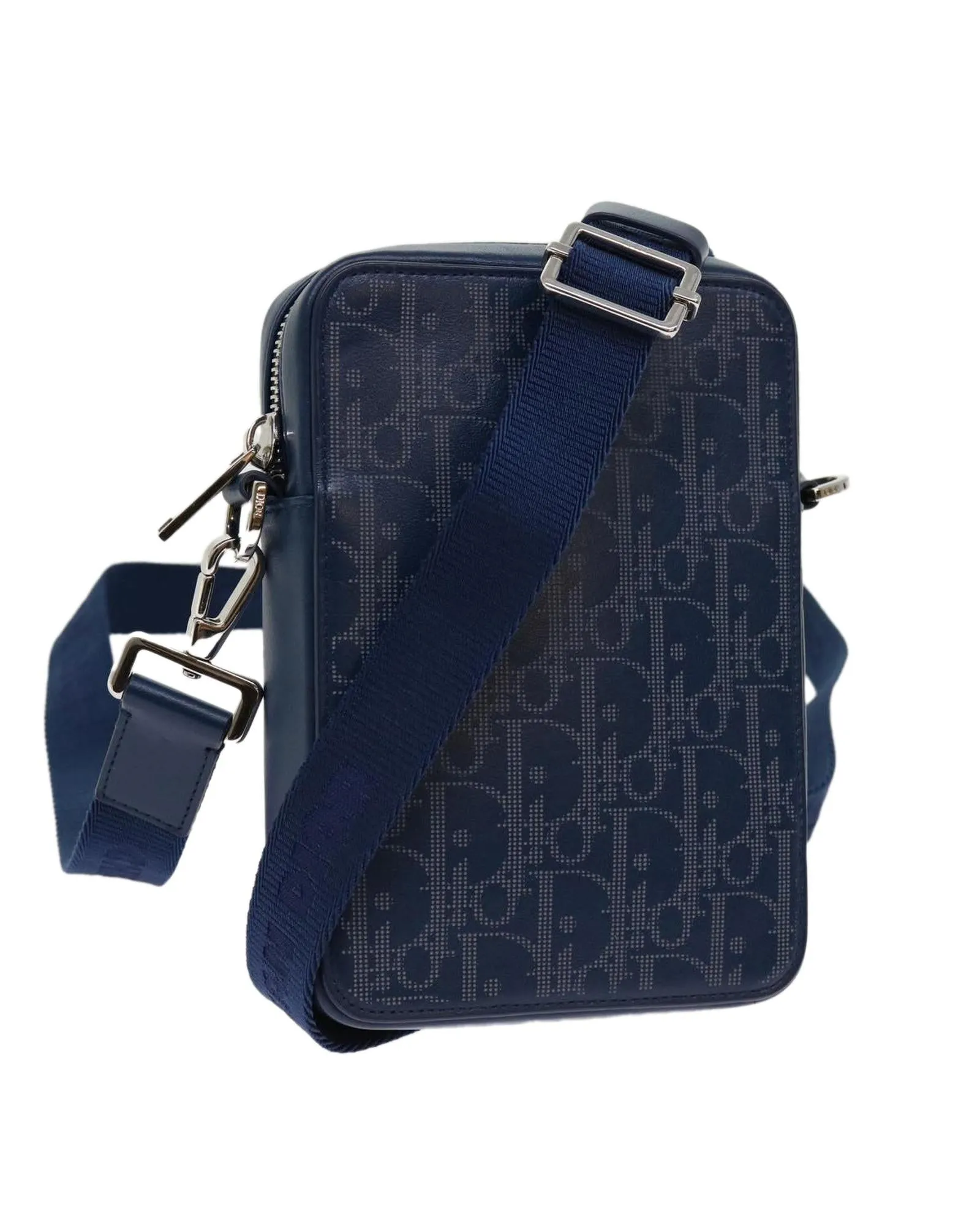 Christian Dior Saddle Bag Blue Leather Crossbody
