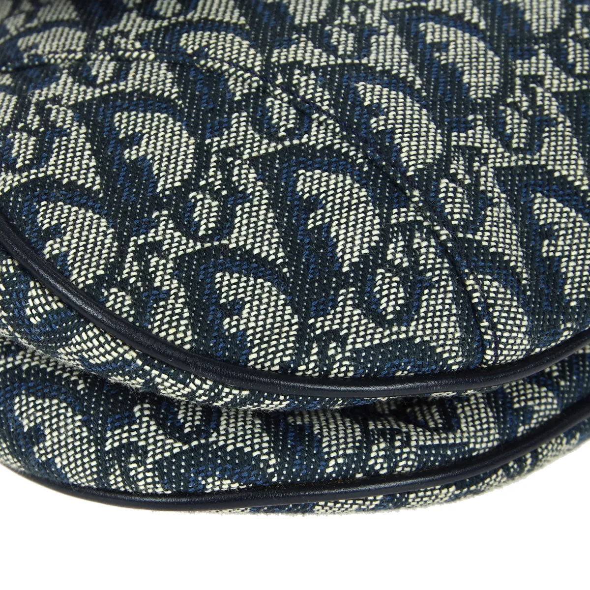 CHRISTIAN DIOR Trotter Saddle Handbag Navy 97774