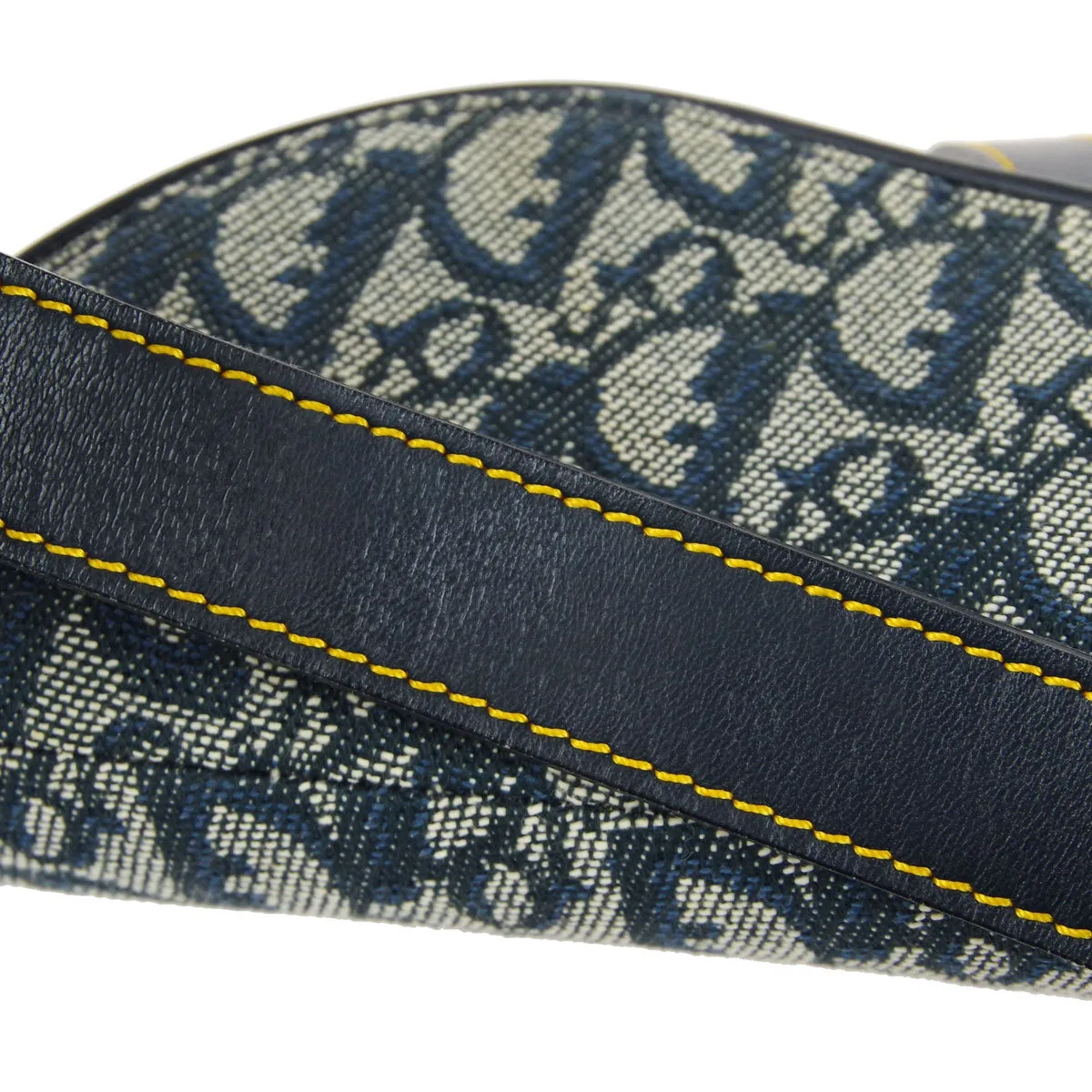 CHRISTIAN DIOR Trotter Saddle Handbag Navy 97774