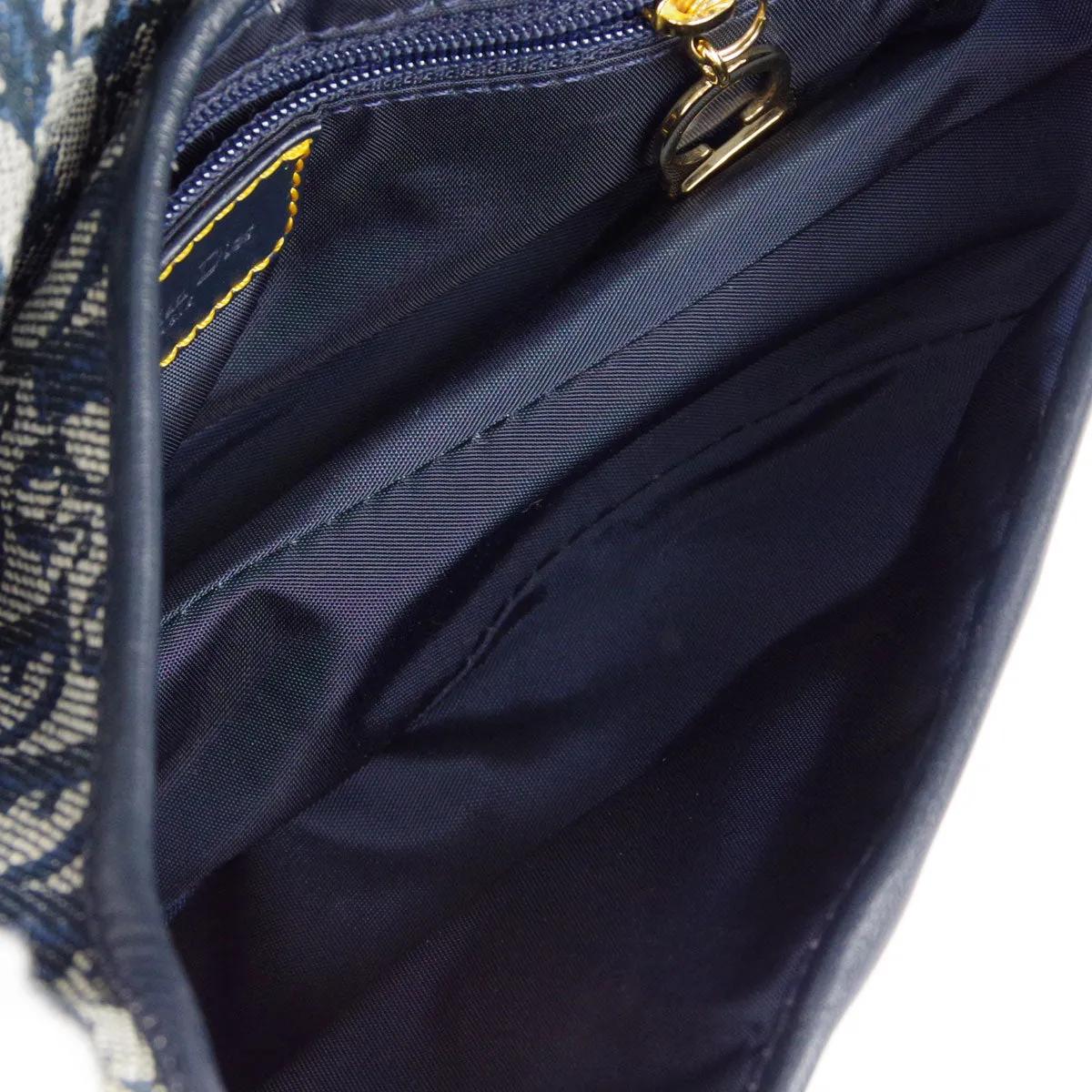 CHRISTIAN DIOR Trotter Saddle Handbag Navy 97774
