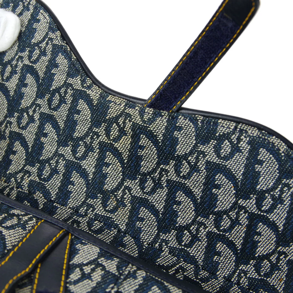 CHRISTIAN DIOR Trotter Saddle Handbag Navy 97774