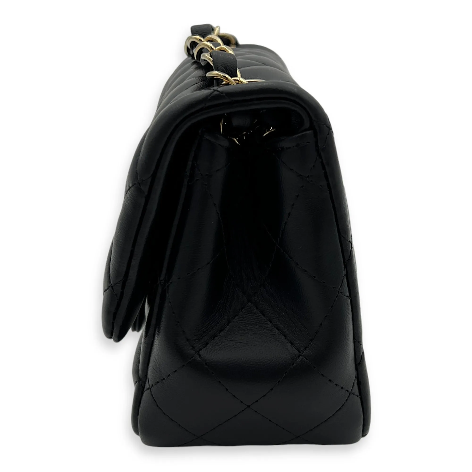Classic Crossbody Bag Mini Black in Lambskin, Gold hardware