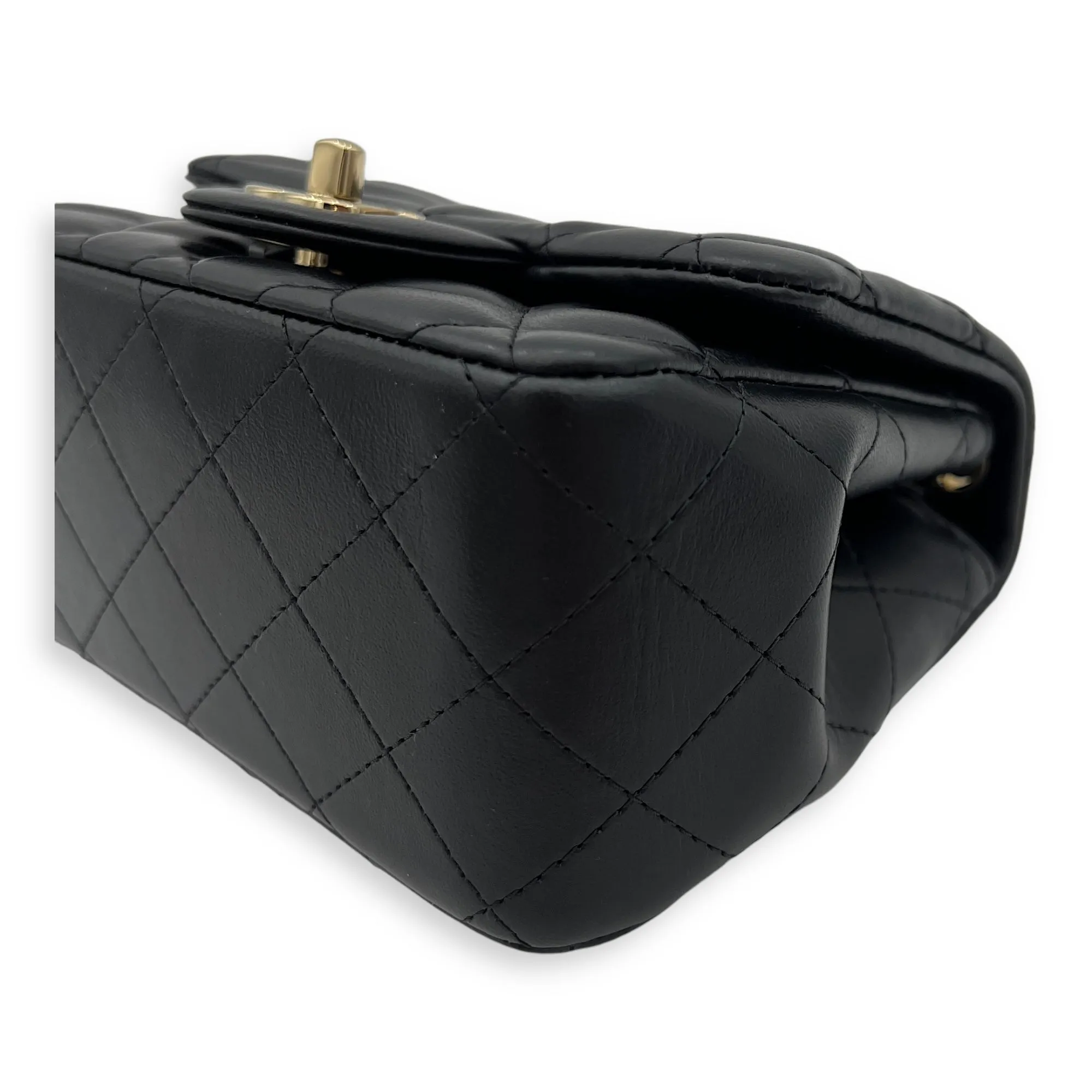 Classic Crossbody Bag Mini Black in Lambskin, Gold hardware
