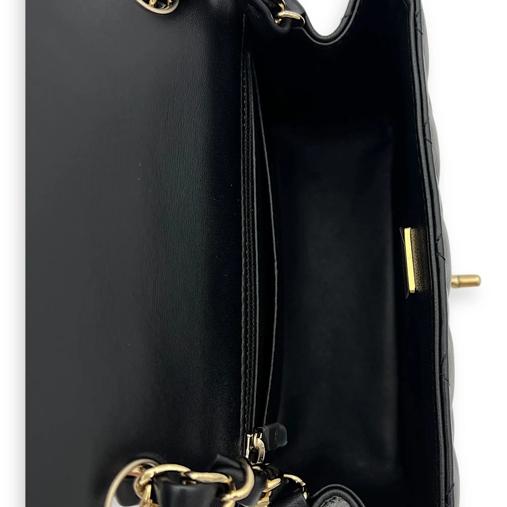 Classic Crossbody Bag Mini Black in Lambskin, Gold hardware
