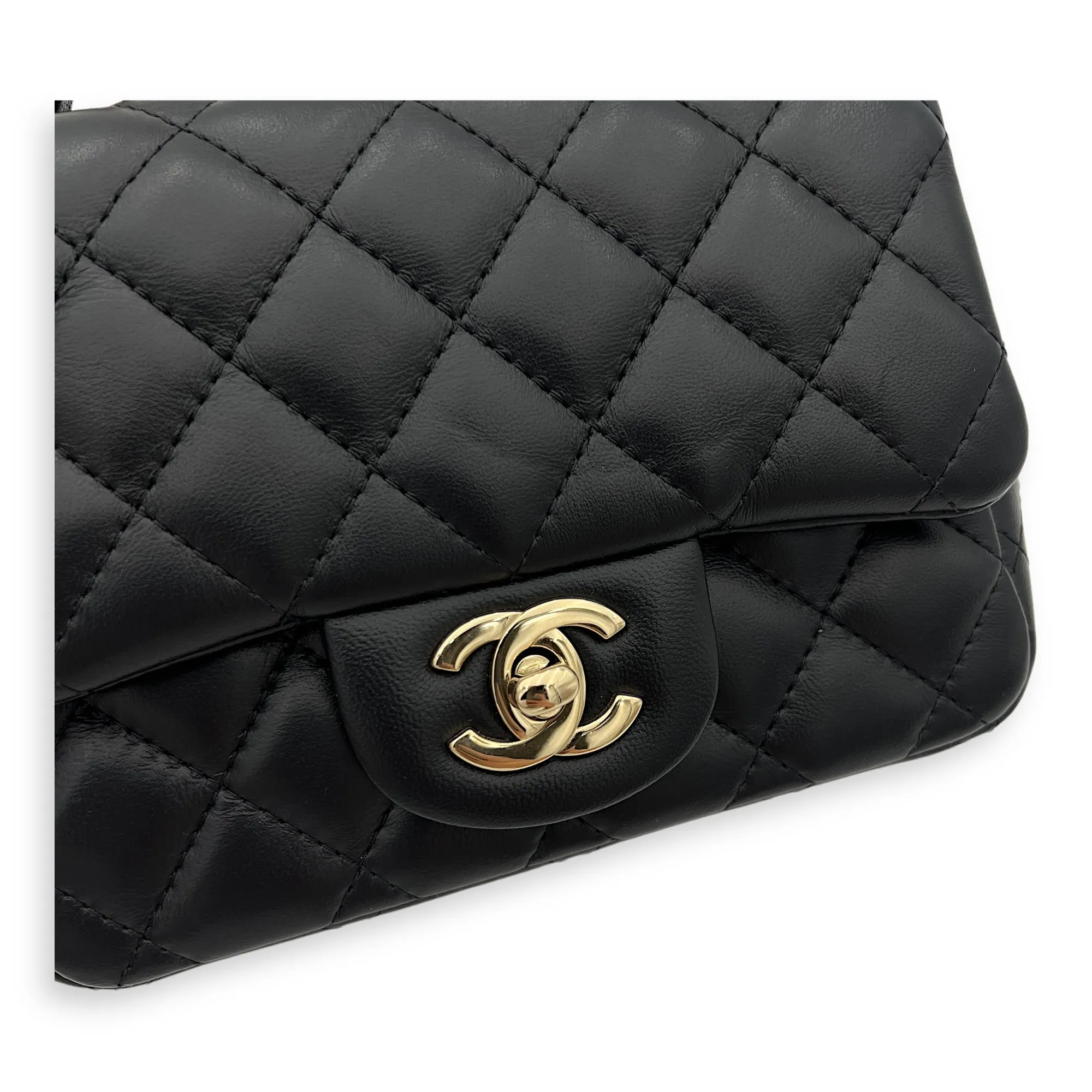 Classic Crossbody Bag Mini Black in Lambskin, Gold hardware
