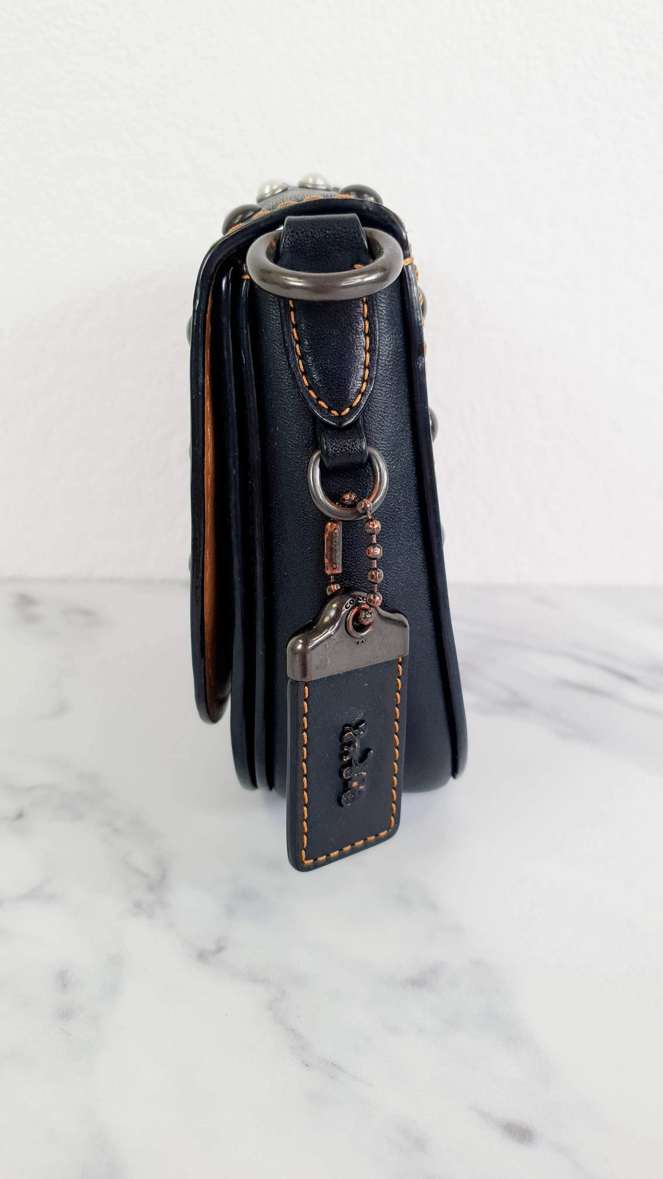 Coach 1941 Saddle 17 Bag with Western Rivets in Black - Crossbody Flap Bag - Coach F56564