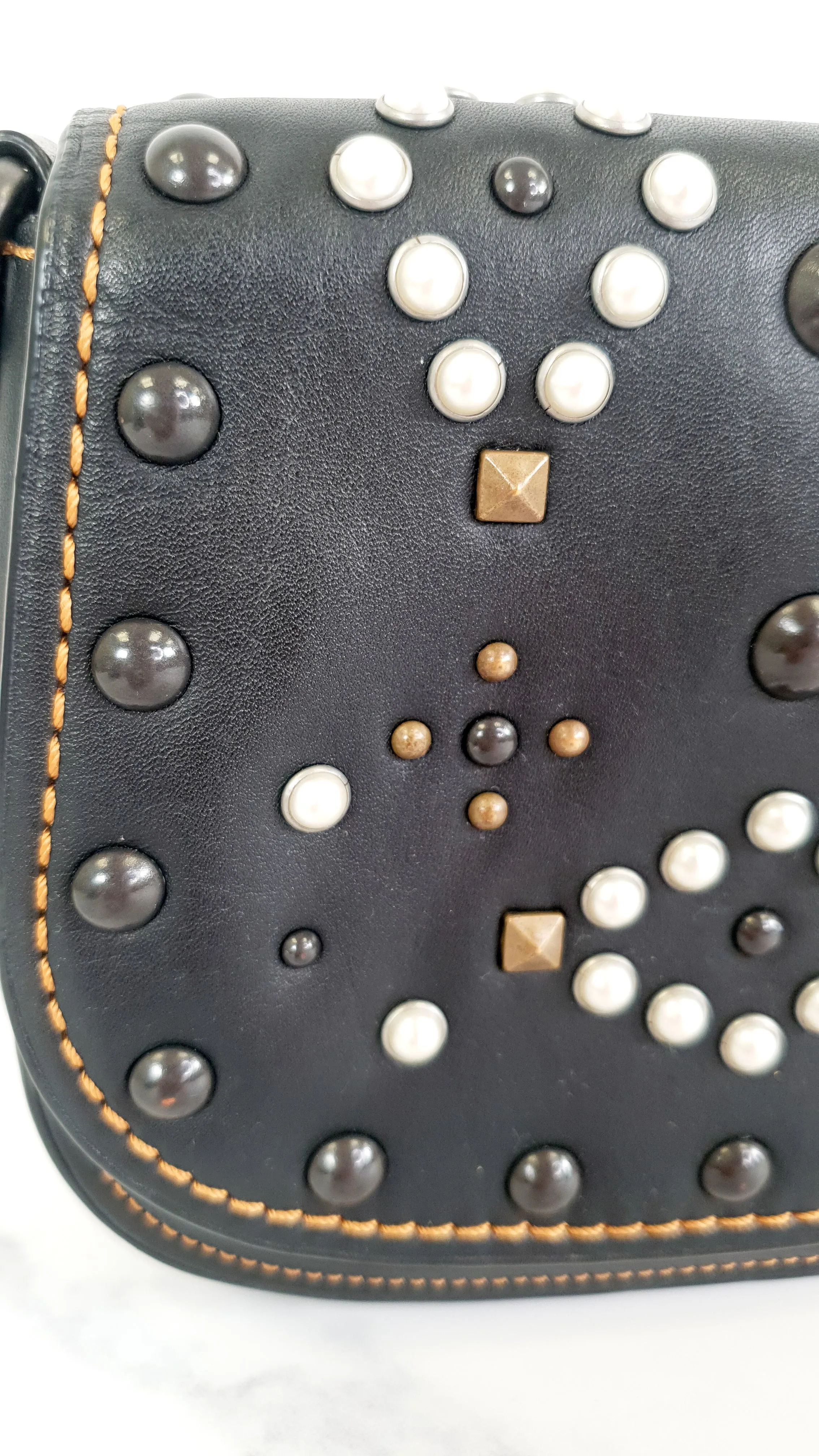 Coach 1941 Saddle 17 Bag with Western Rivets in Black - Crossbody Flap Bag - Coach F56564