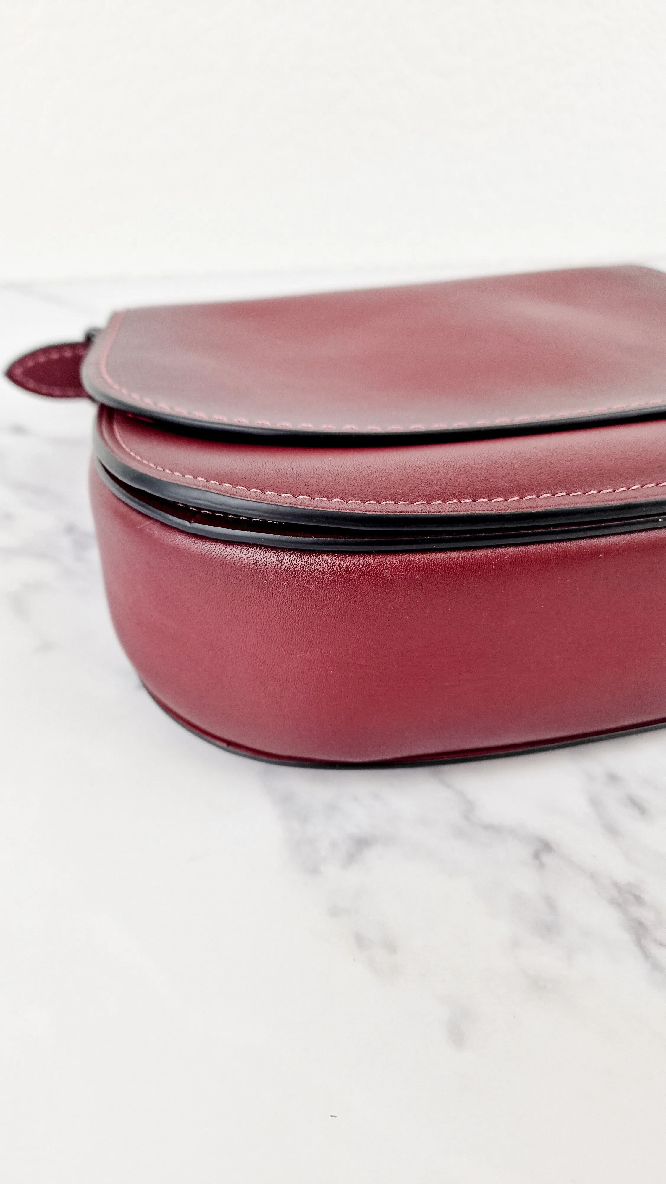 Coach 1941 Saddle 23 Bag in Burgundy Smooth Leather - Crossbody Shoulder Bag Red Brown - Coach 55036