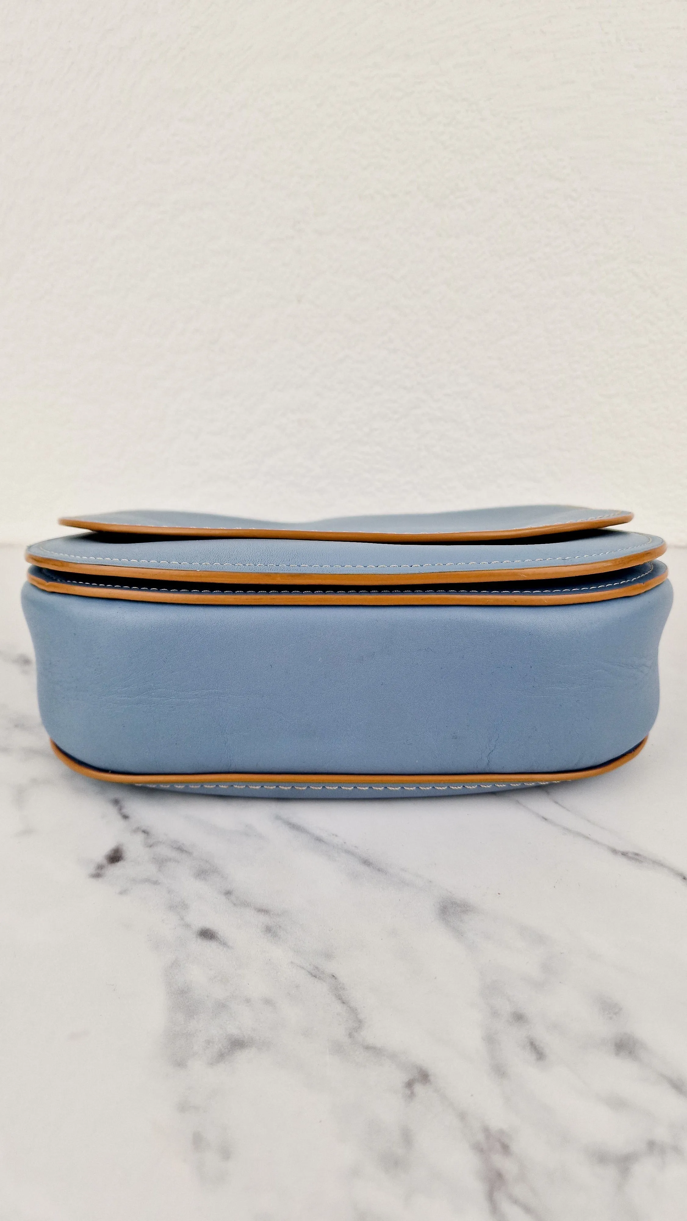Coach 1941 Saddle 23 Bag in Cornflower Blue Smooth Leather Crossbody Shoulder Bag - Coach 55036
