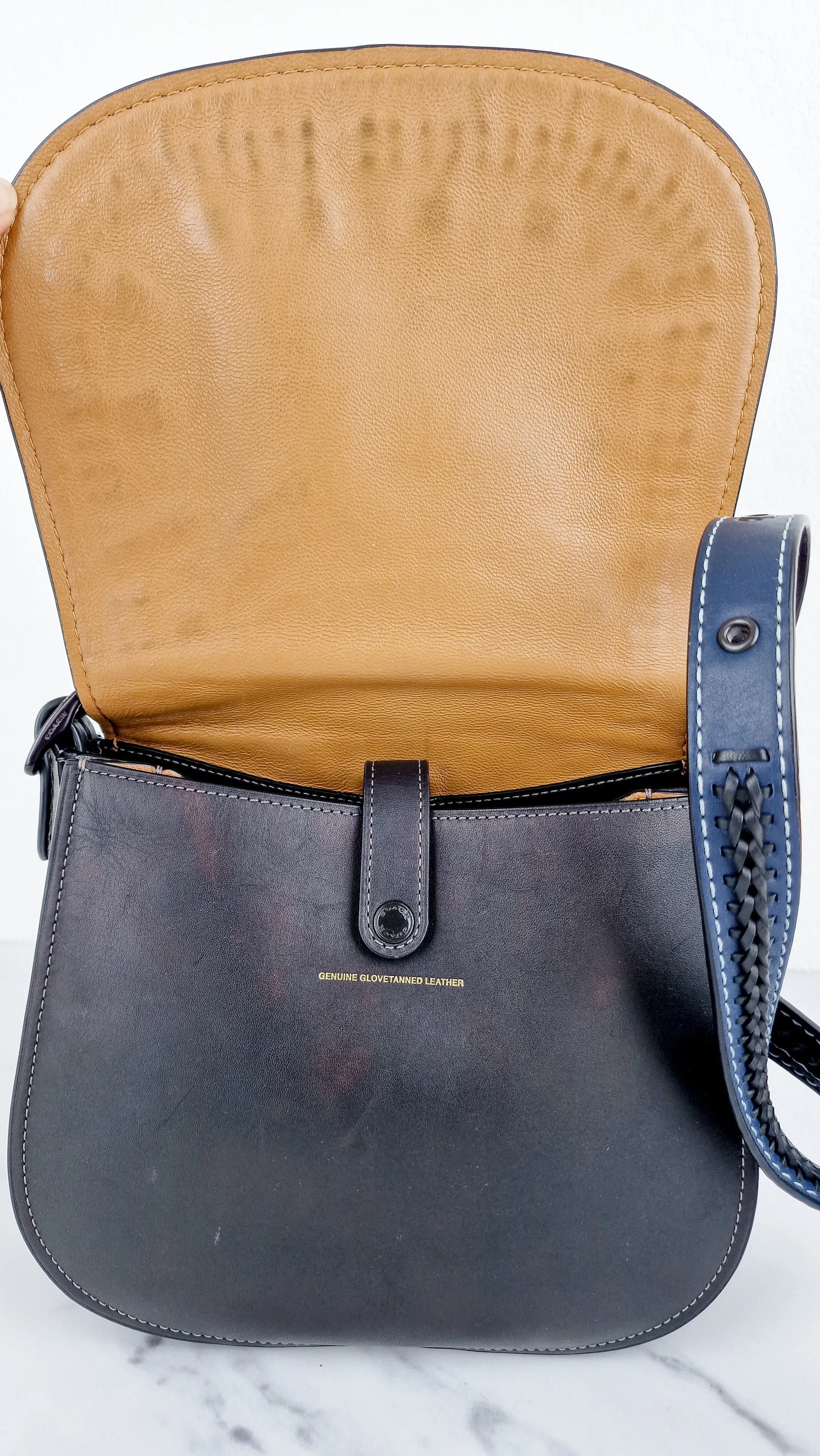 Coach 1941 Saddle 23 in Prussian Blue With Whiplash Black Detail - Crossbody Bag - Coach 58124
