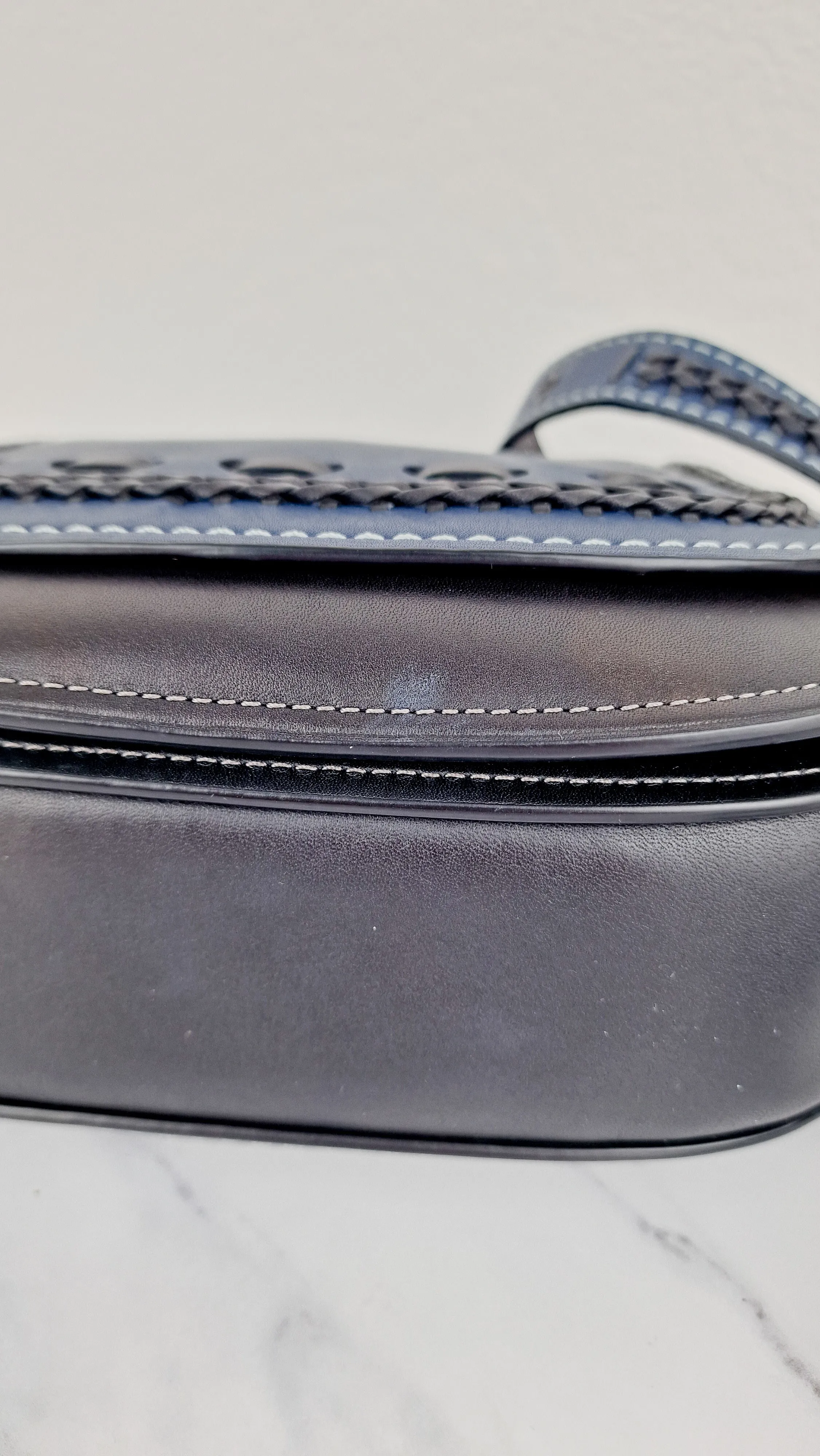 Coach 1941 Saddle 23 in Prussian Blue With Whiplash Black Detail - Crossbody Bag - Coach 58124