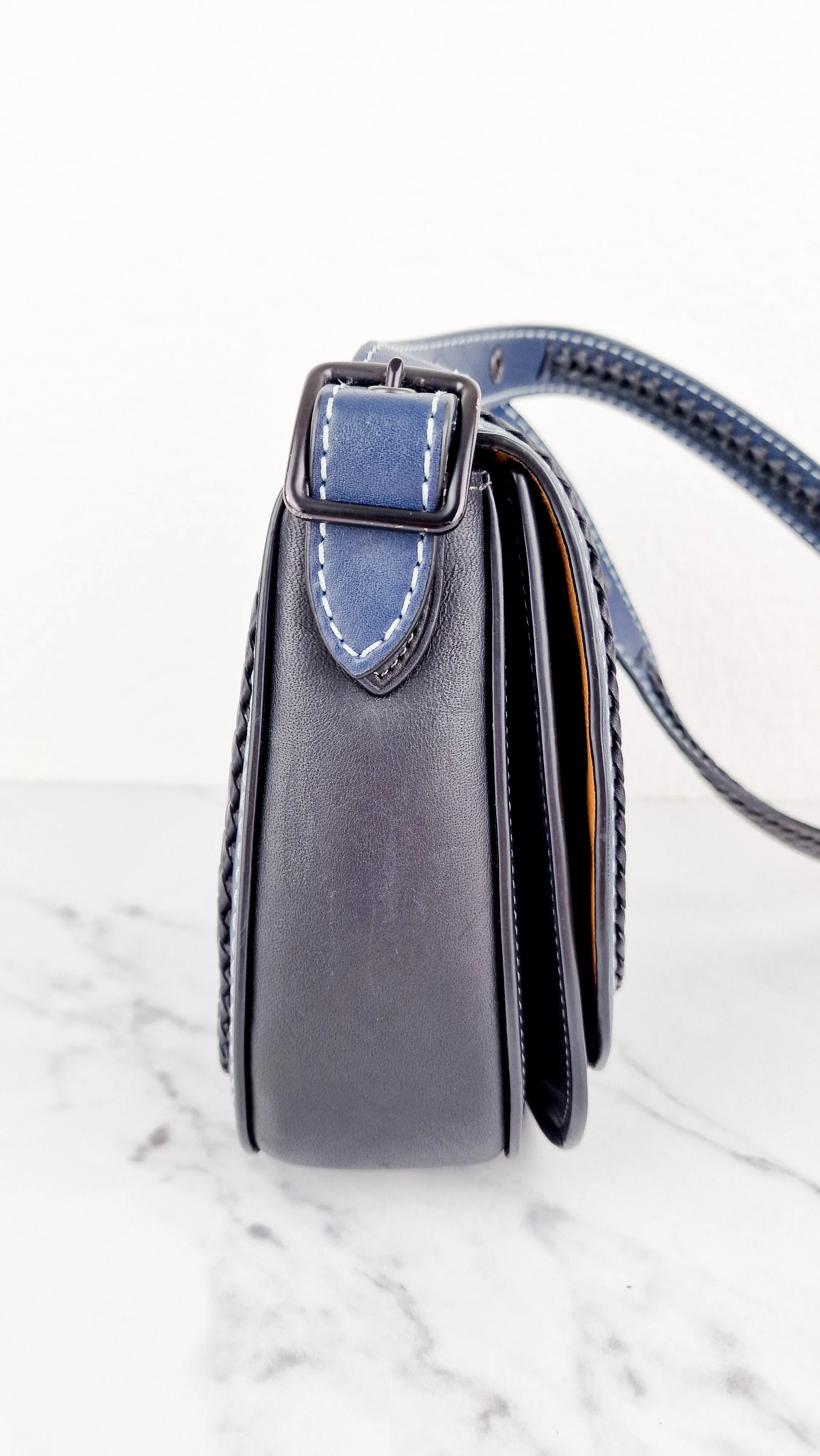Coach 1941 Saddle 23 in Prussian Blue With Whiplash Black Detail - Crossbody Bag - Coach 58124