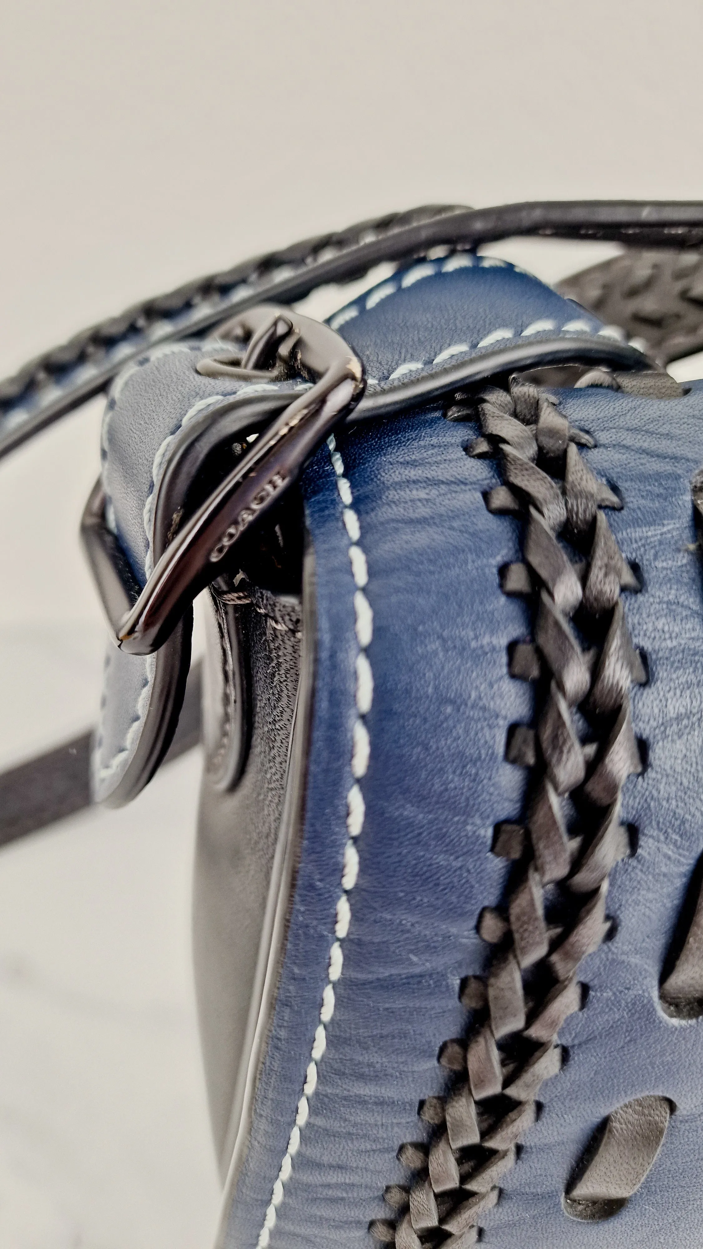 Coach 1941 Saddle 23 in Prussian Blue With Whiplash Black Detail - Crossbody Bag - Coach 58124