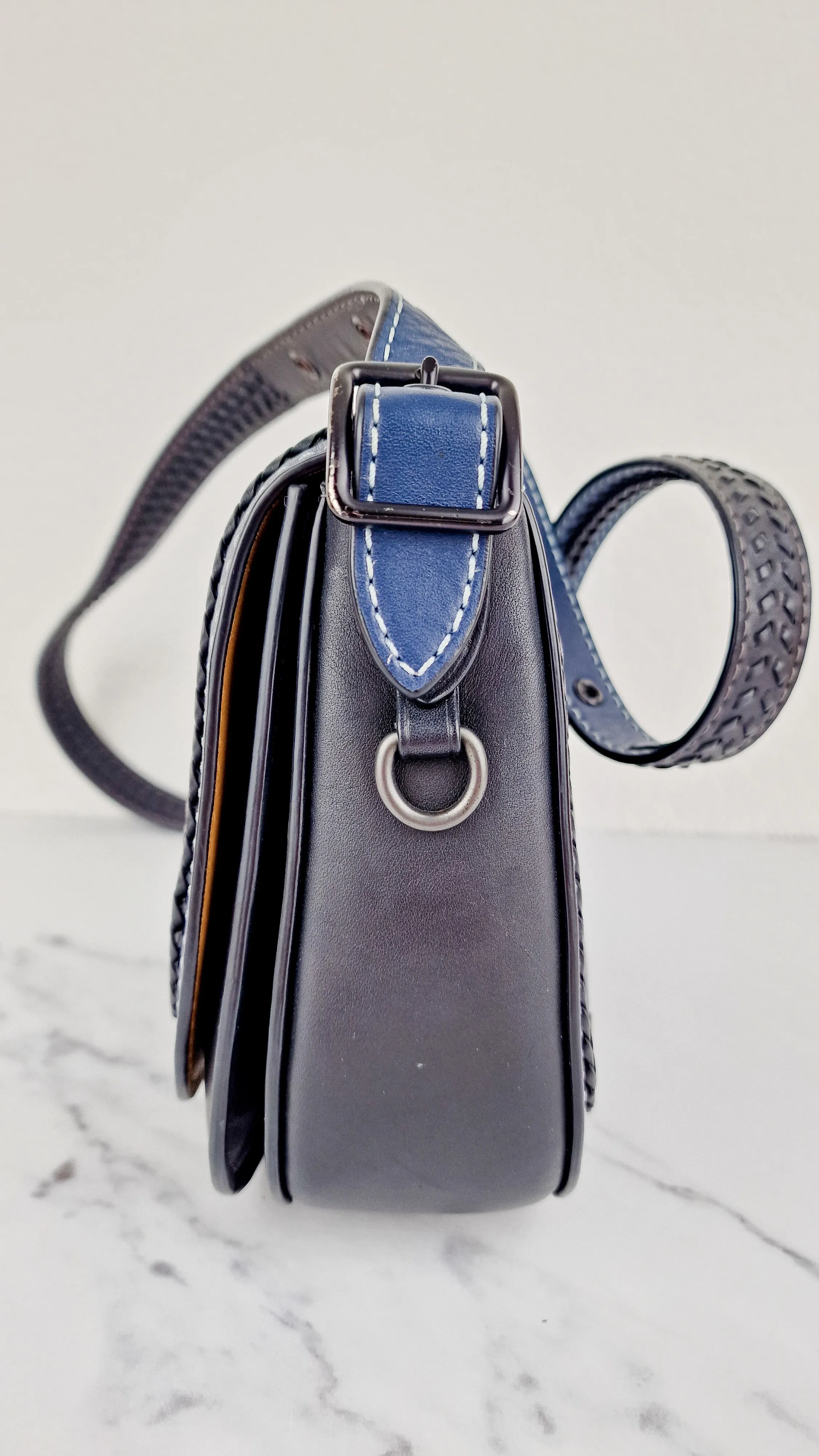 Coach 1941 Saddle 23 in Prussian Blue With Whiplash Black Detail - Crossbody Bag - Coach 58124