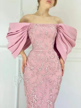 Delightful Baby Pink Evening Dress