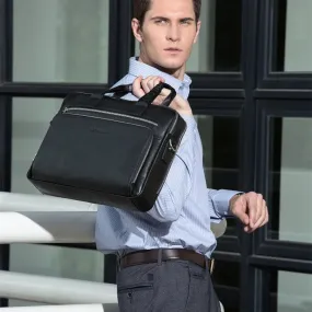DENIM Genuine Leather Men's Briefcase Wallet Natural Cowskin Business Crossbody Bag