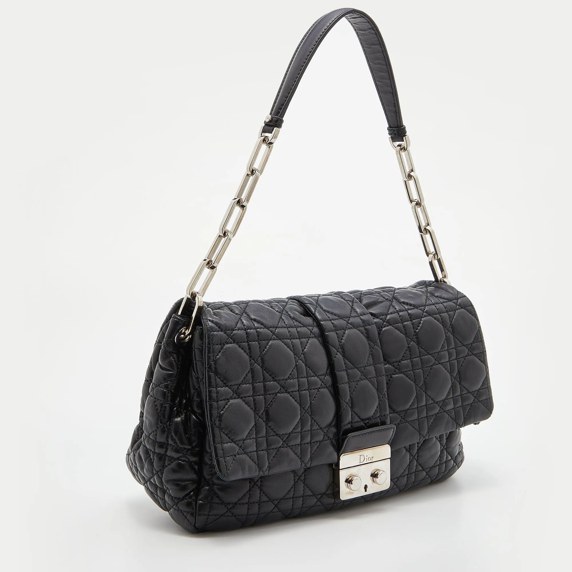 DIOR Black Cannage Leather Miss  Flap Bag