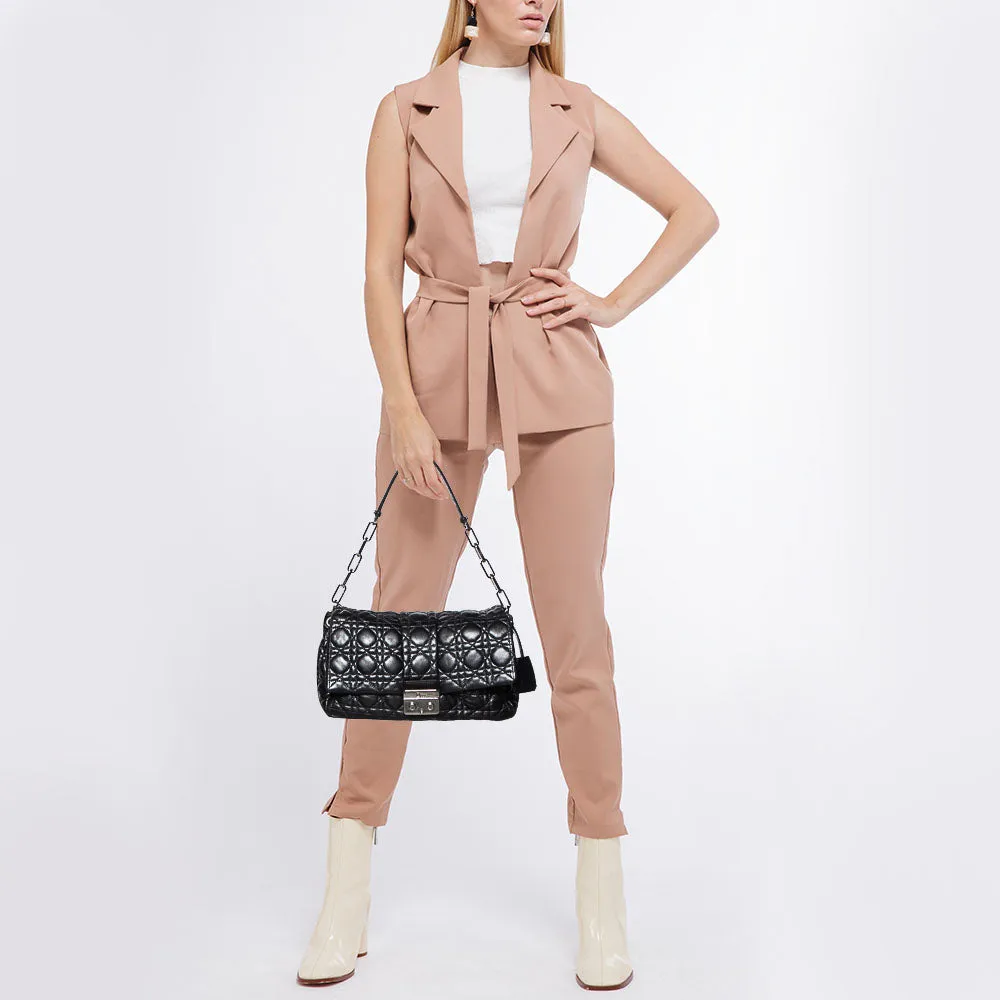 DIOR Black Cannage Leather Miss  Flap Bag