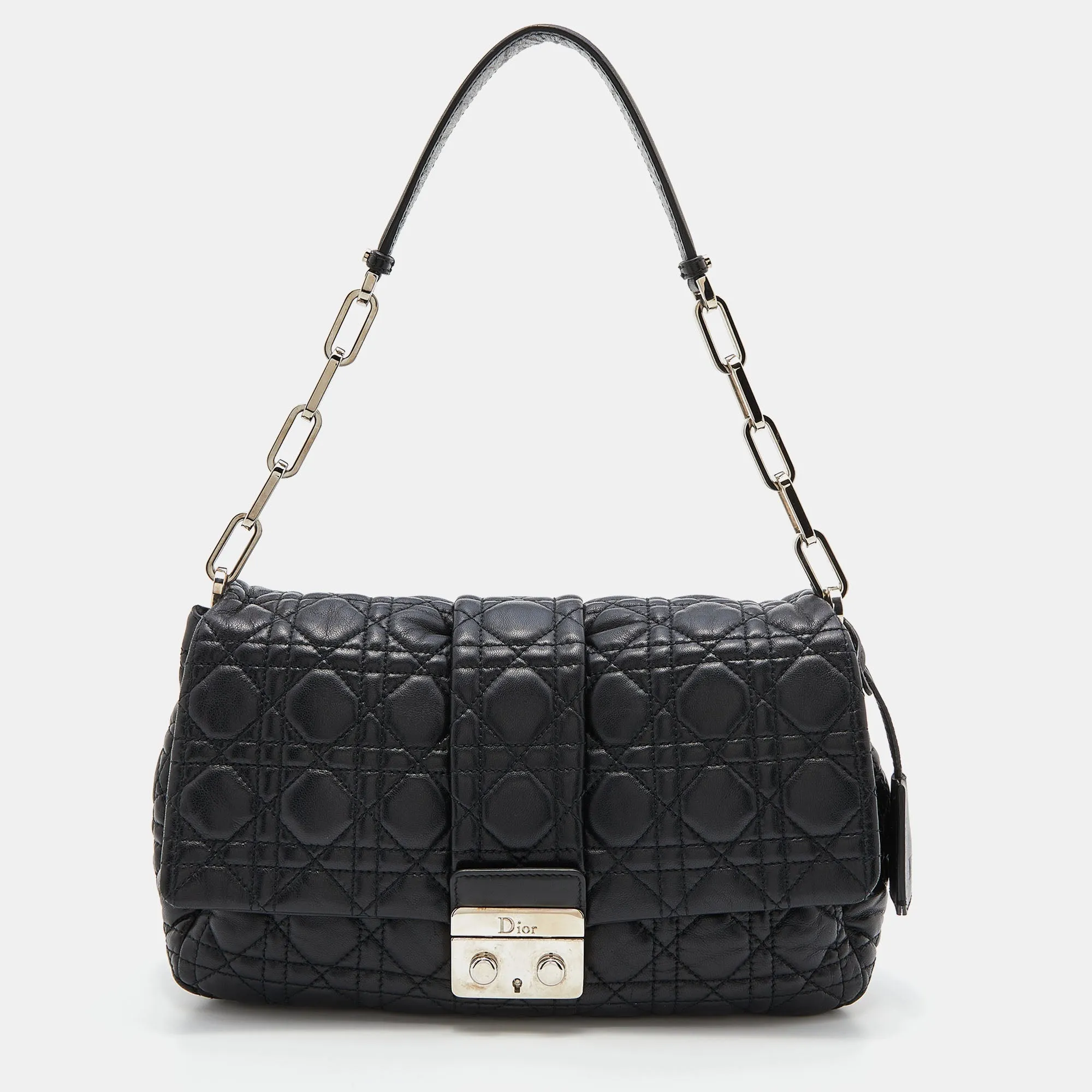 DIOR Black Cannage Leather Miss  Flap Bag