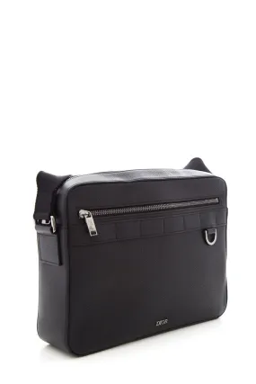 Dior Black Leather Safari Messenger Handbag