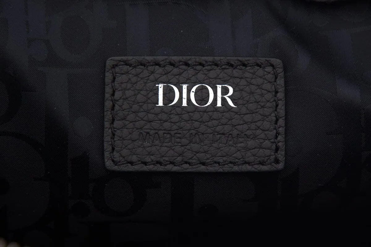 Dior Black Leather Safari Messenger Handbag