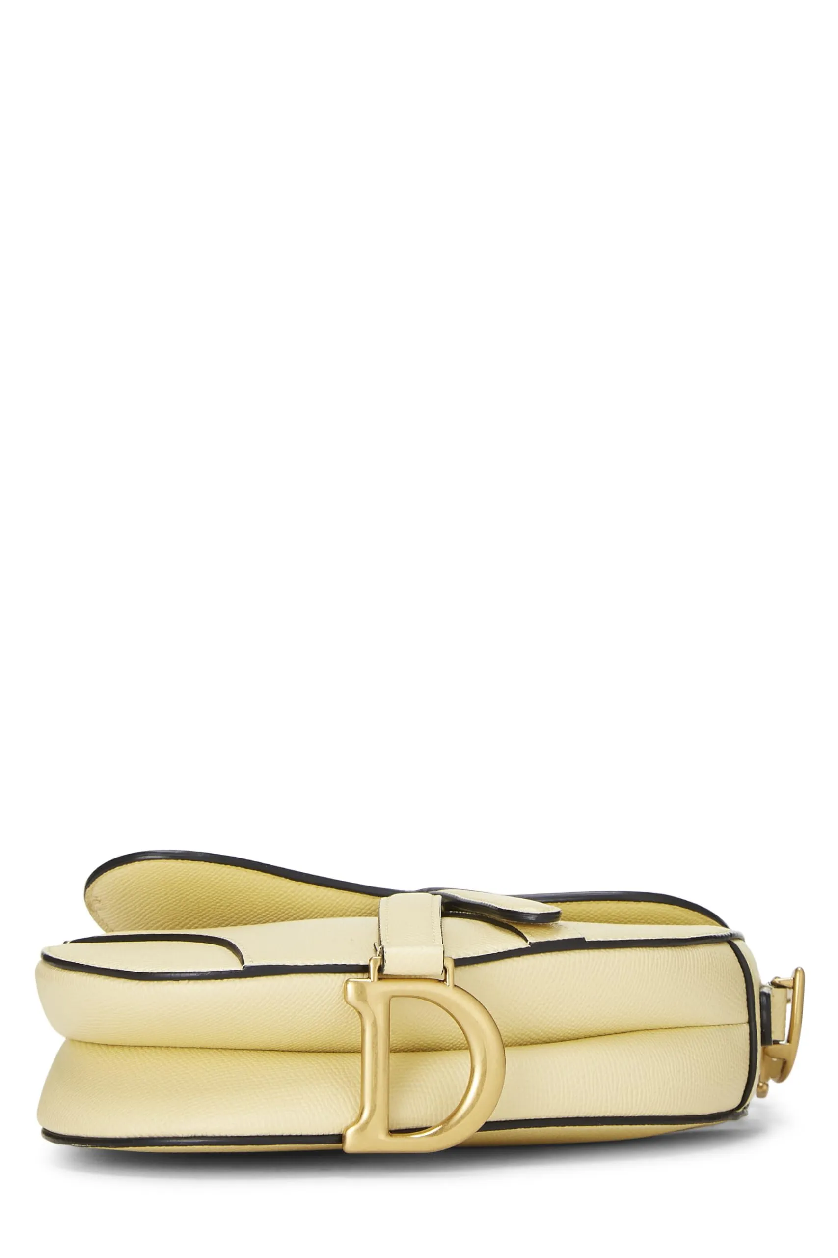 Dior,  Cream Leather Saddle Bag Mini, Yellow