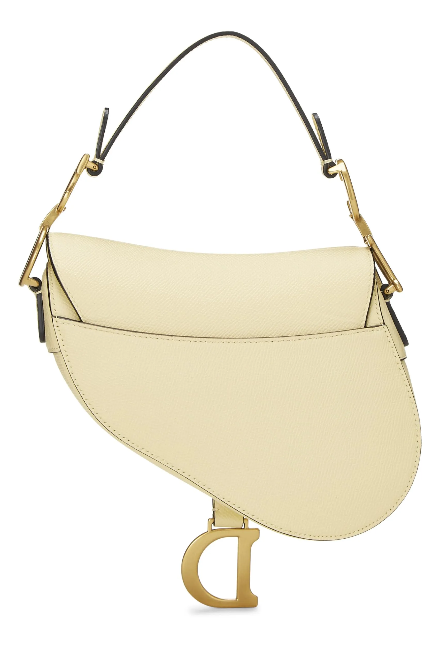 Dior,  Cream Leather Saddle Bag Mini, Yellow