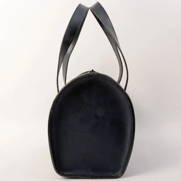 DIOR Logo Pattern Oval Logo Plate Boston Bag Navy