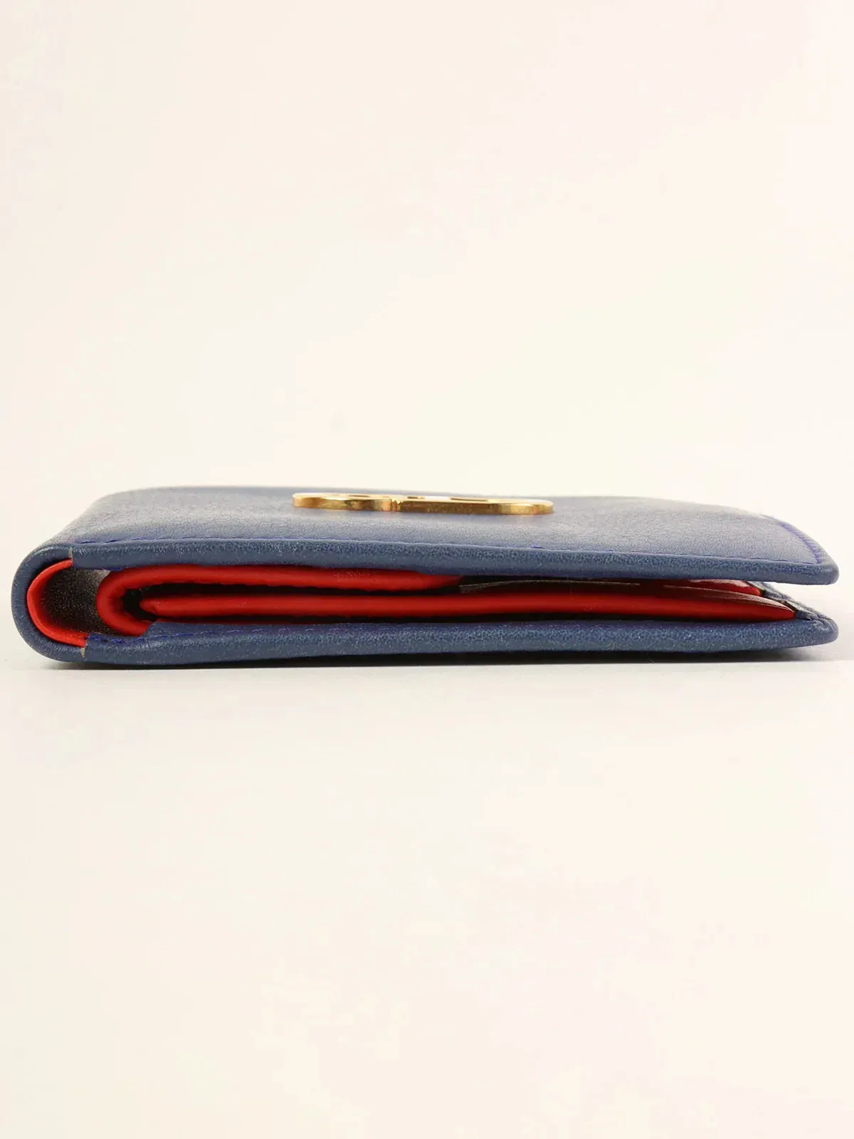 DIOR Logo Plate Wallet Blue