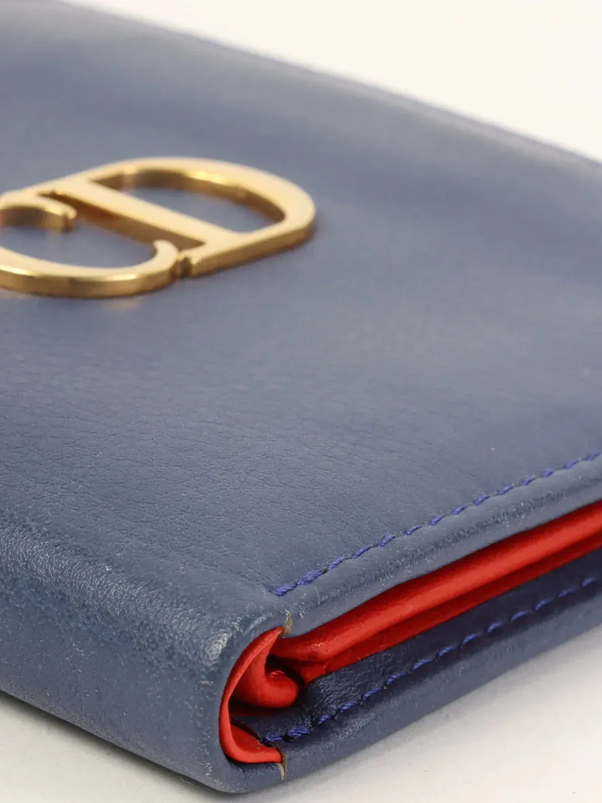 DIOR Logo Plate Wallet Blue