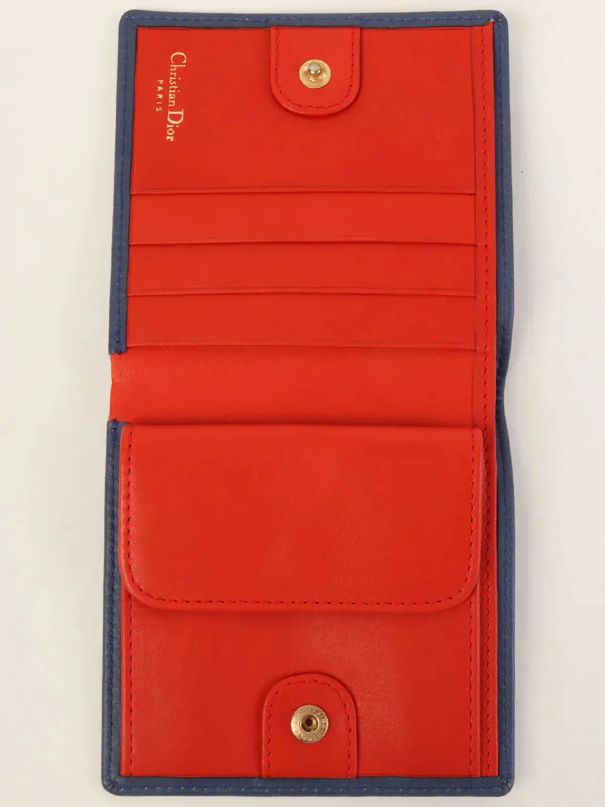 DIOR Logo Plate Wallet Blue