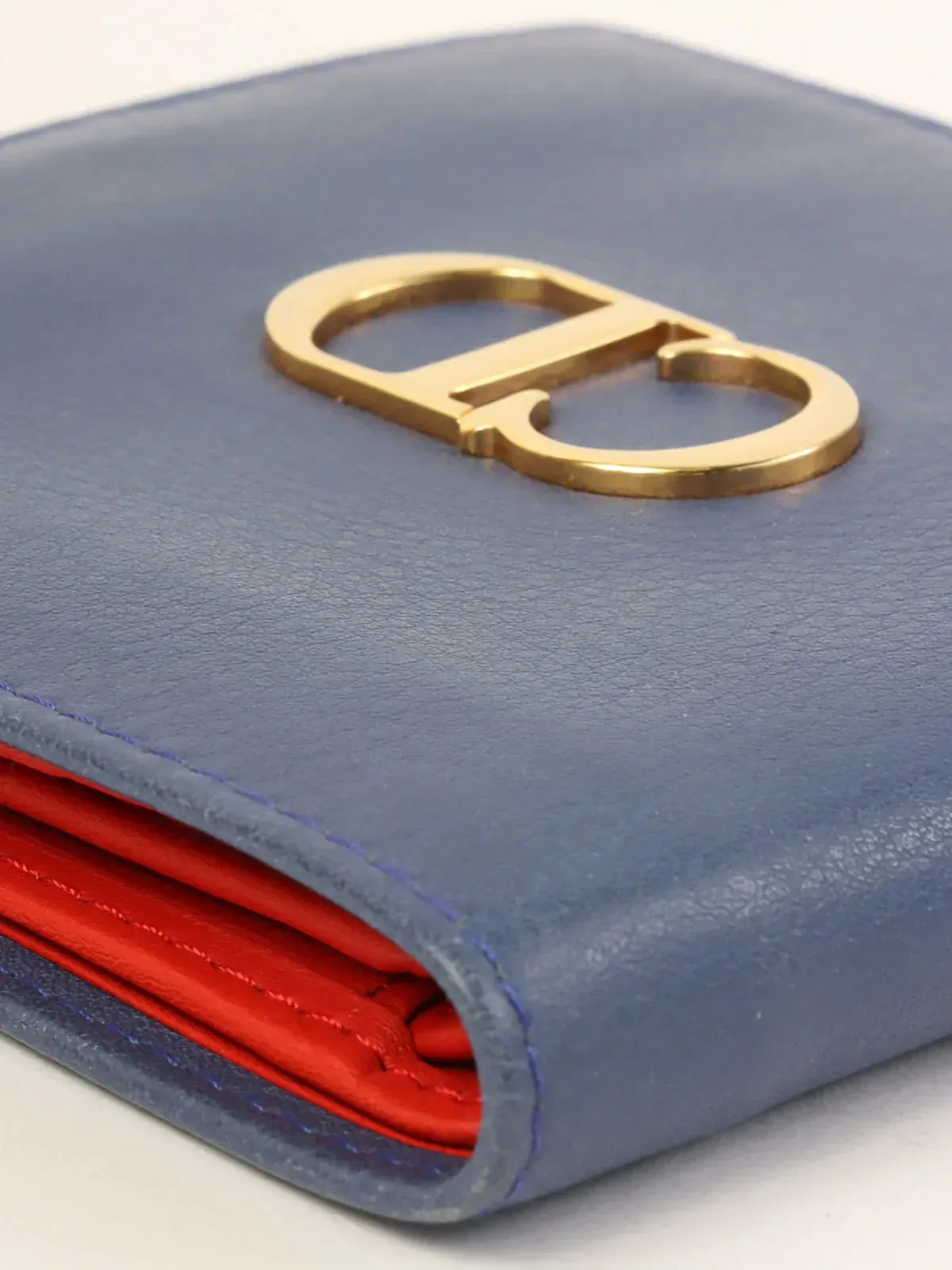 DIOR Logo Plate Wallet Blue