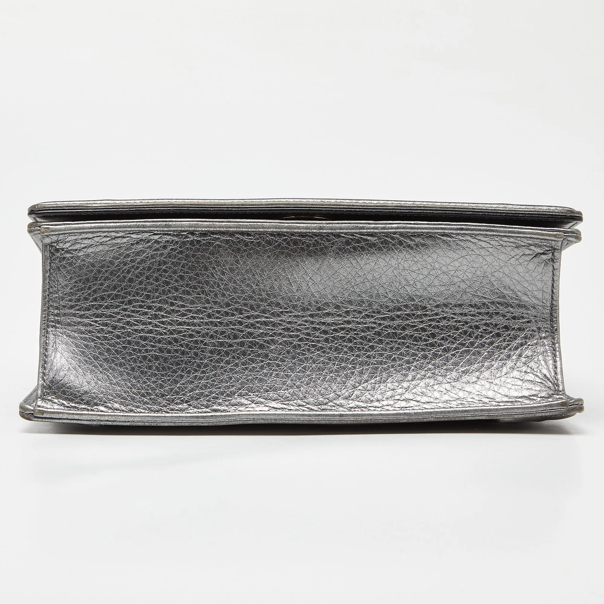 DIOR Metallic Leather Medium ama Flap Shoulder Bag