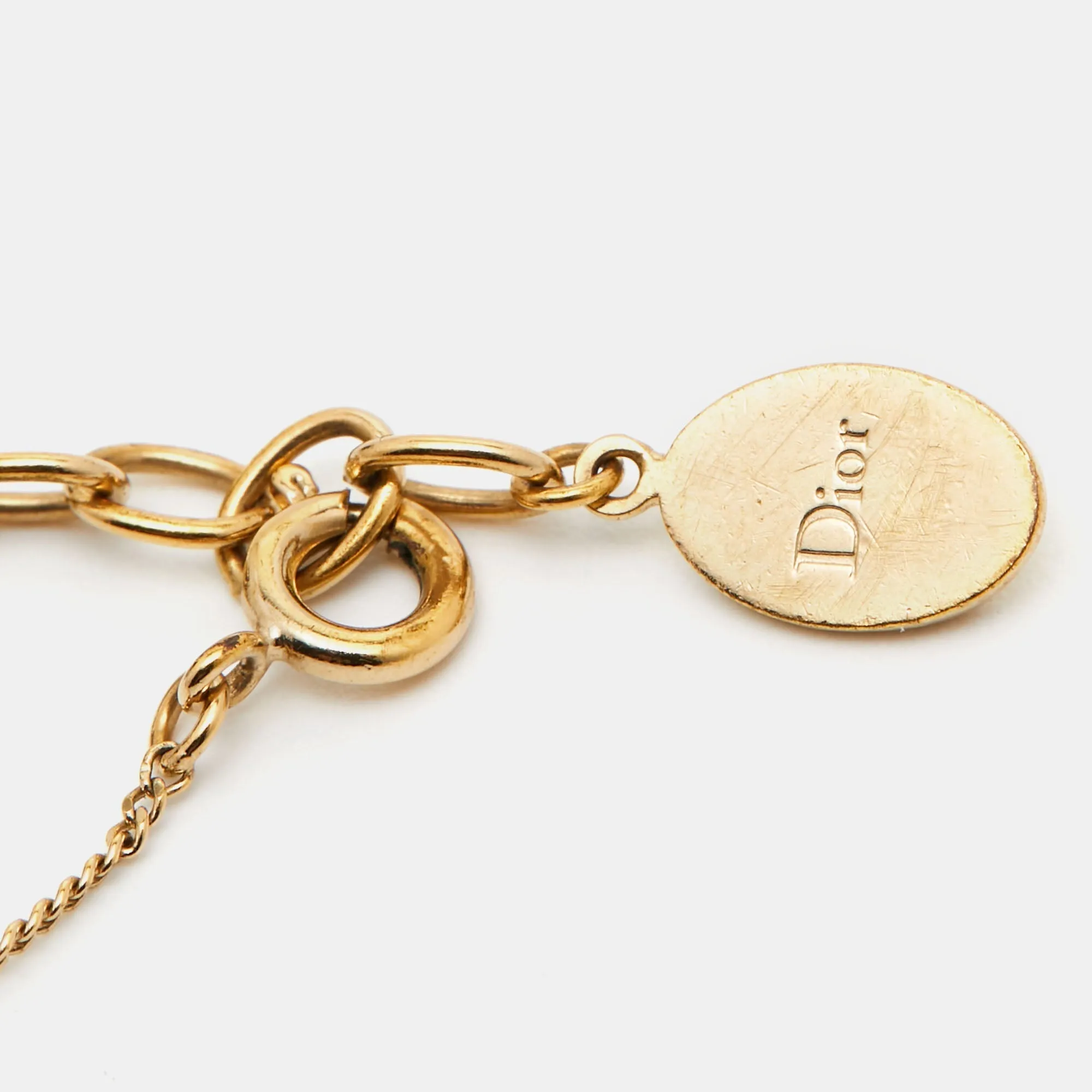 DIOR Mise en  Faux Pearl Gold Tone Bracelet