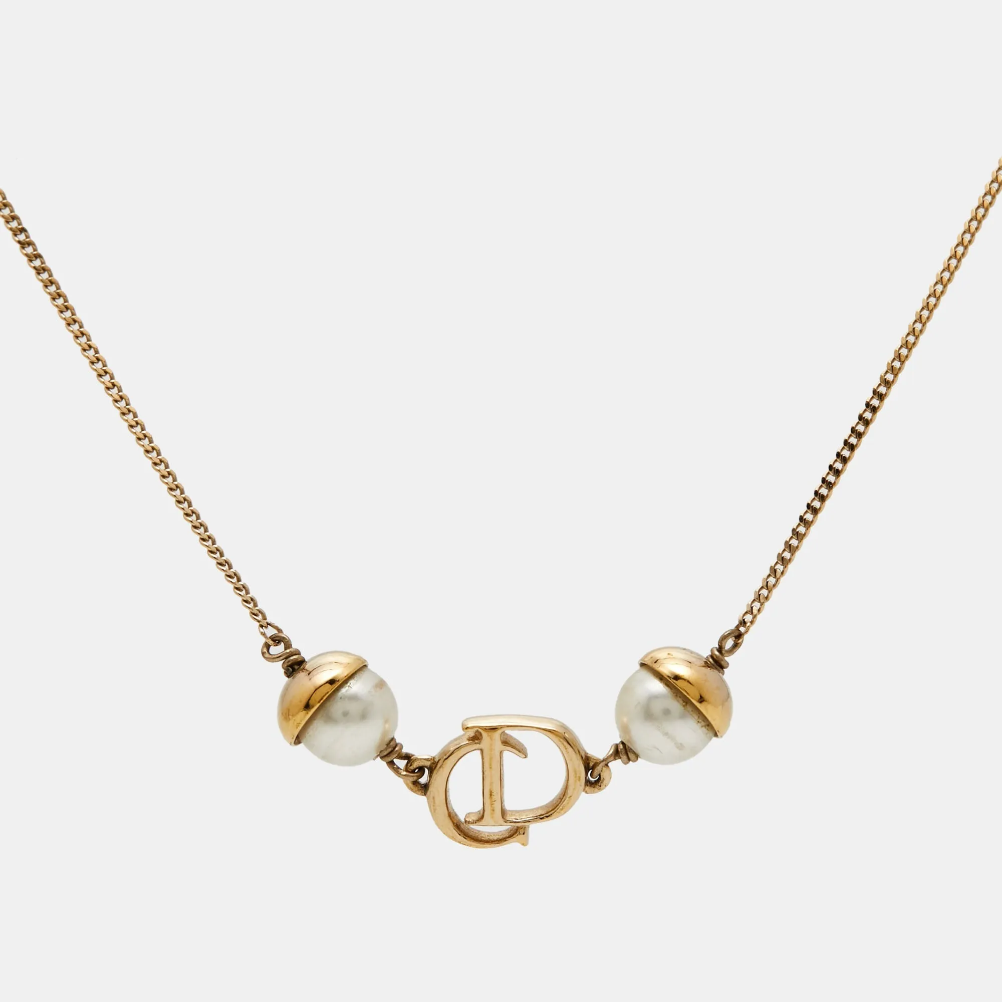 DIOR Mise en  Faux Pearl Gold Tone Bracelet