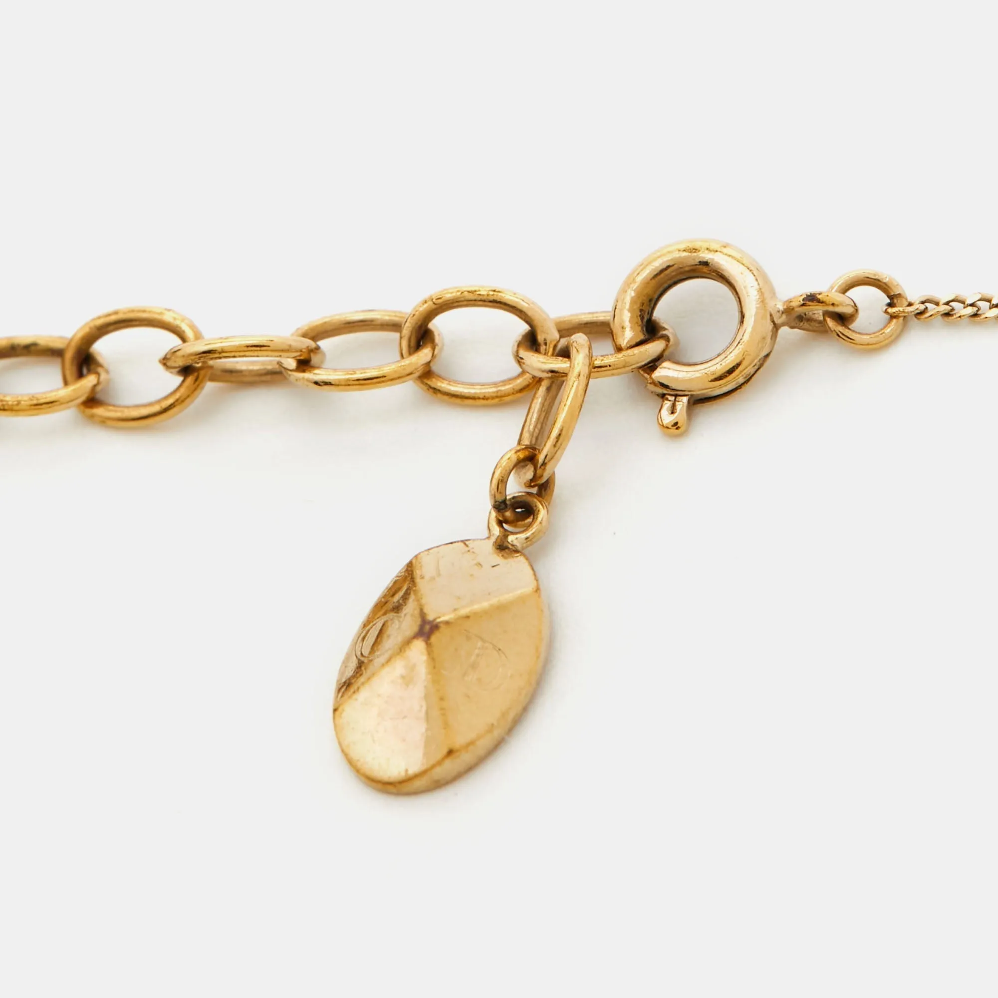 DIOR Mise en  Faux Pearl Gold Tone Bracelet