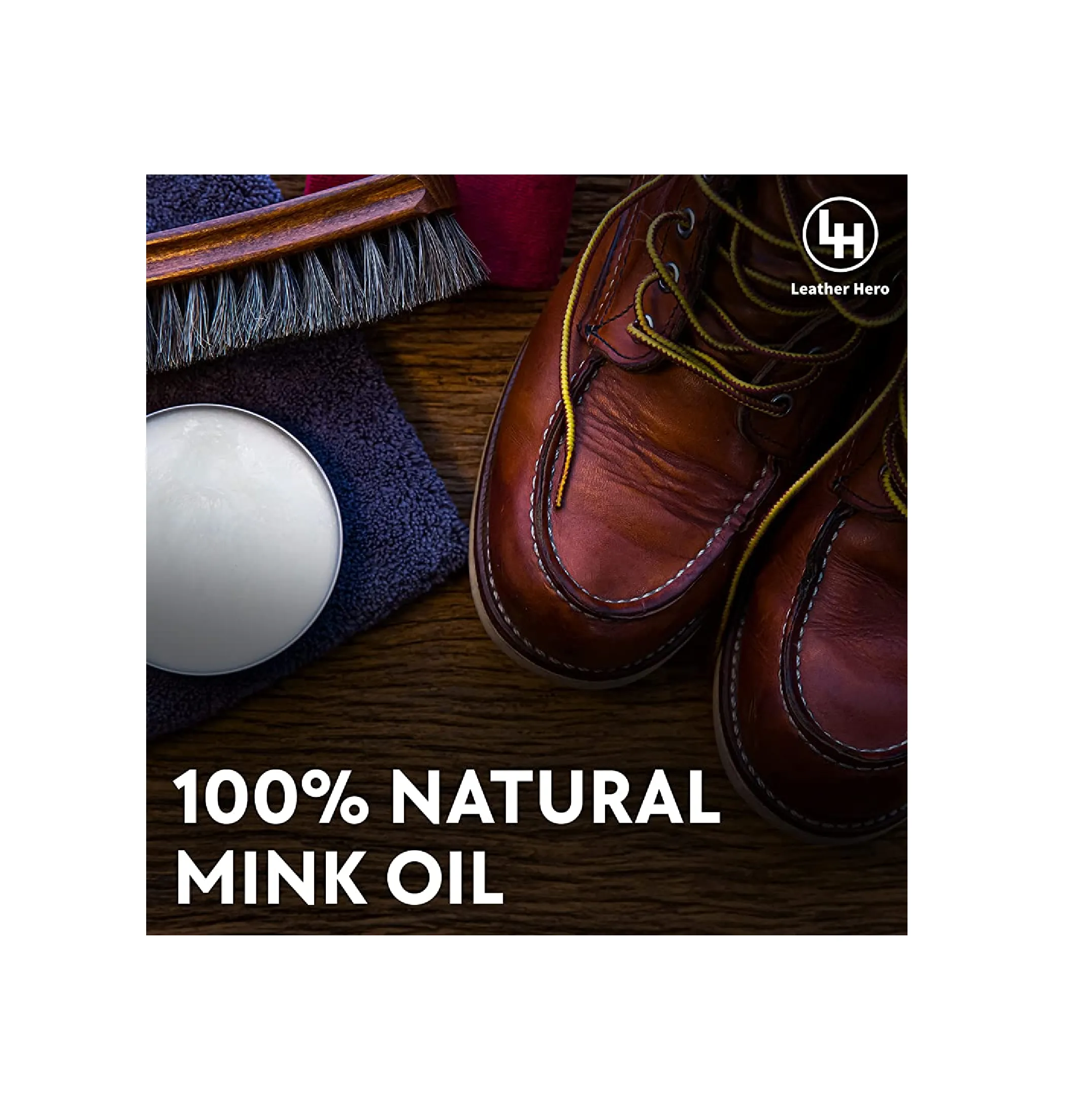 Genuine Mink Oil Paste - Shoe & Boot Leather Conditioner Cleaner Protector -100ml 4.16oz