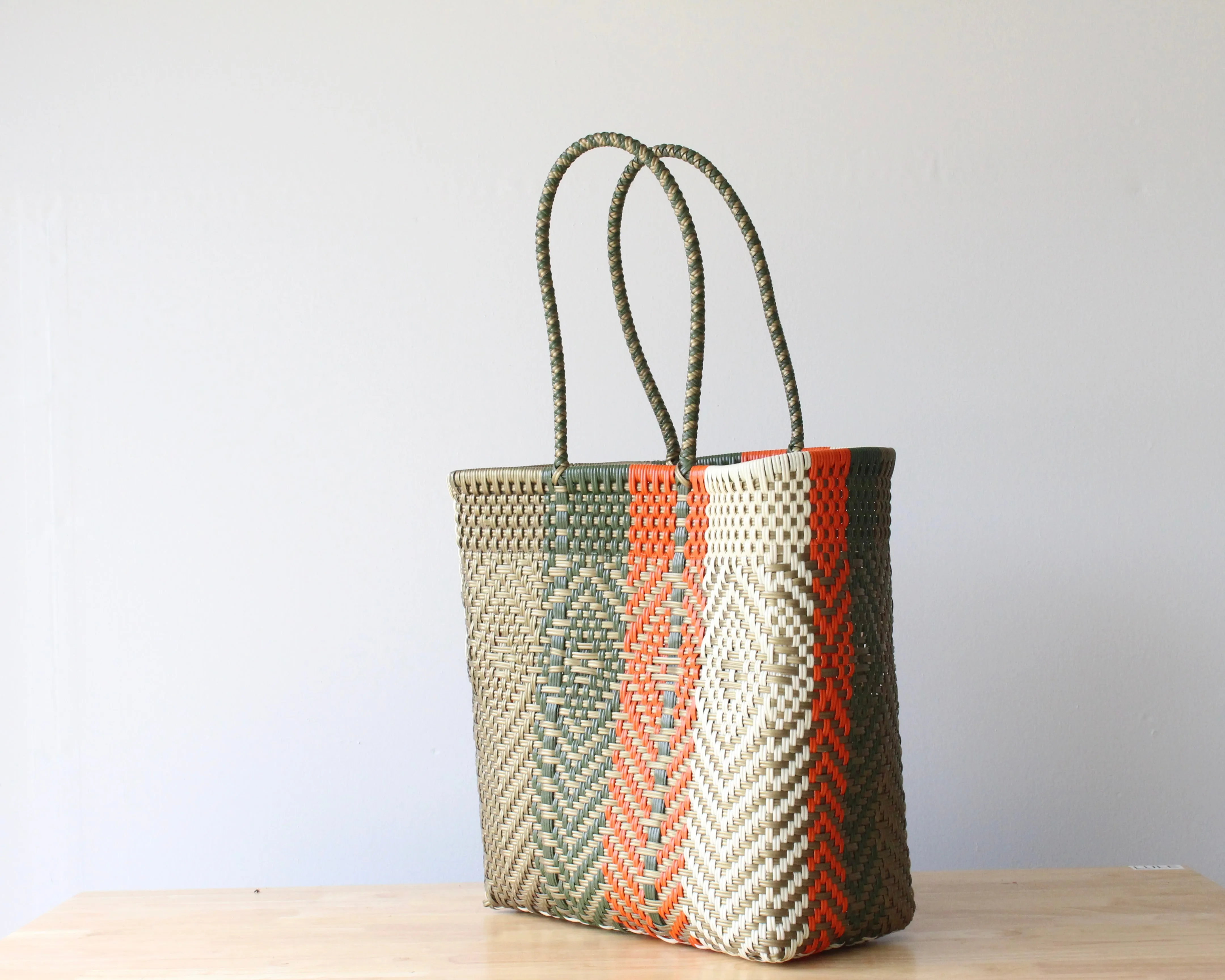 Green, Gold & Orange Handwoven Mexican Bag by MexiMexi