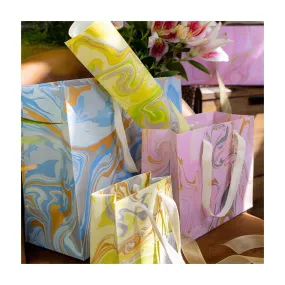 Hand Marbled Gift Bag - Pastels