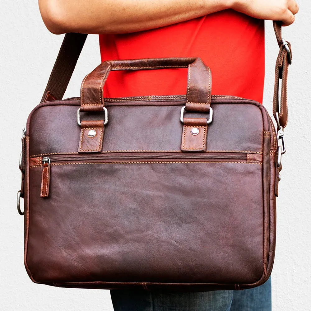Jack Georges Voyager Slim Double Entry Top Zip Briefcase
