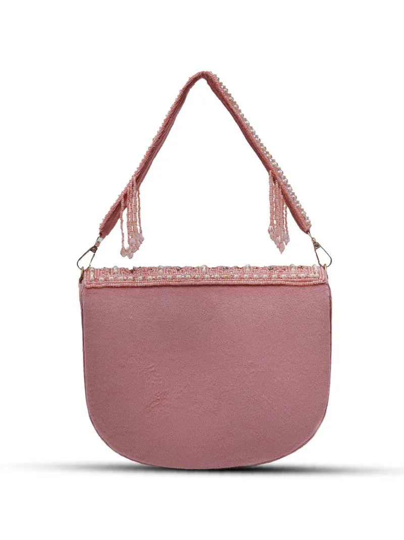 Kavya Pink Flap Over Bag with Handle