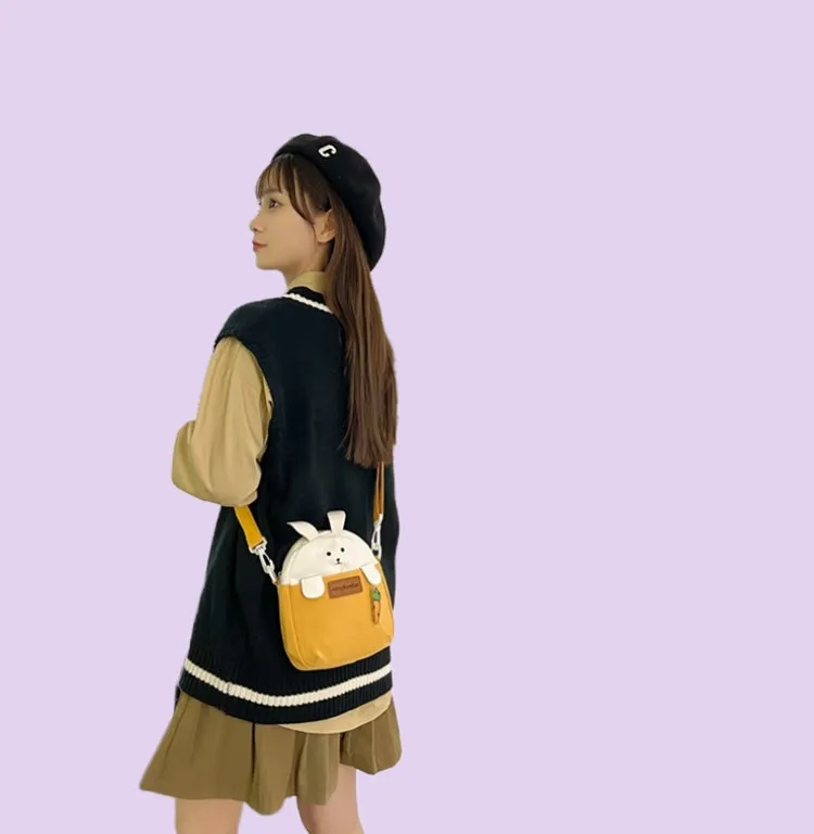 Kawaii Japanese Cartoon Rabbit Canvas Messenger Bag