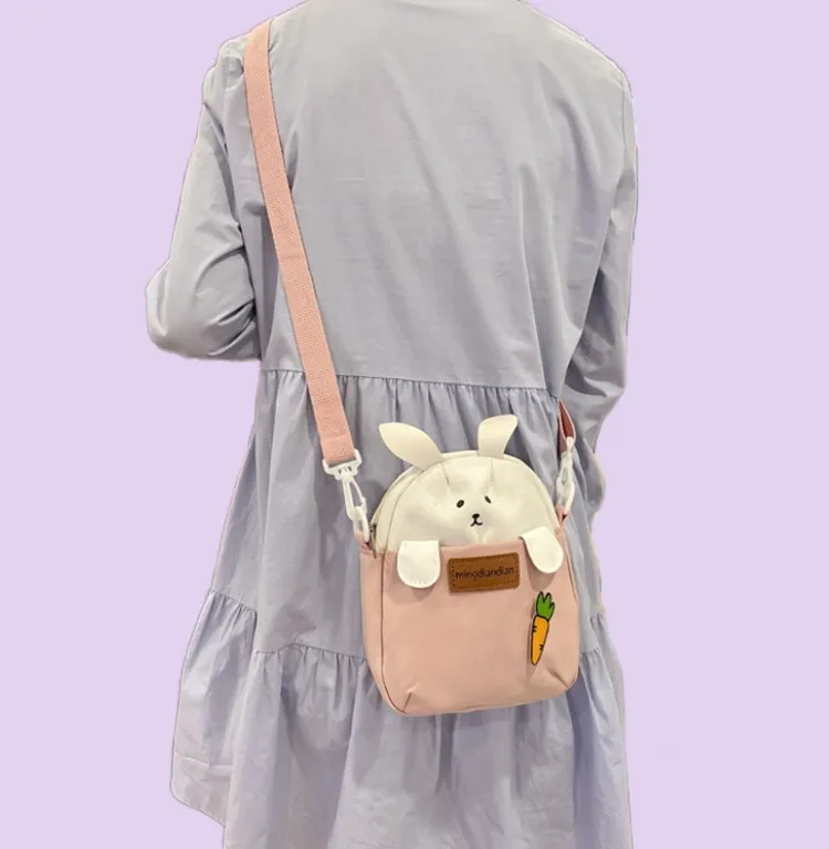 Kawaii Japanese Cartoon Rabbit Canvas Messenger Bag