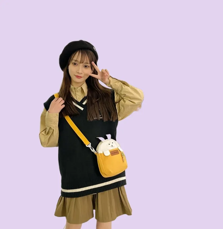 Kawaii Japanese Cartoon Rabbit Canvas Messenger Bag