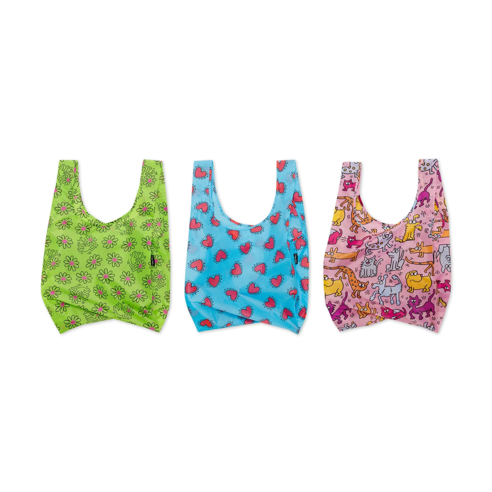 Keith Haring Baggu Recycled Nylon Standard Totes - Set of 3