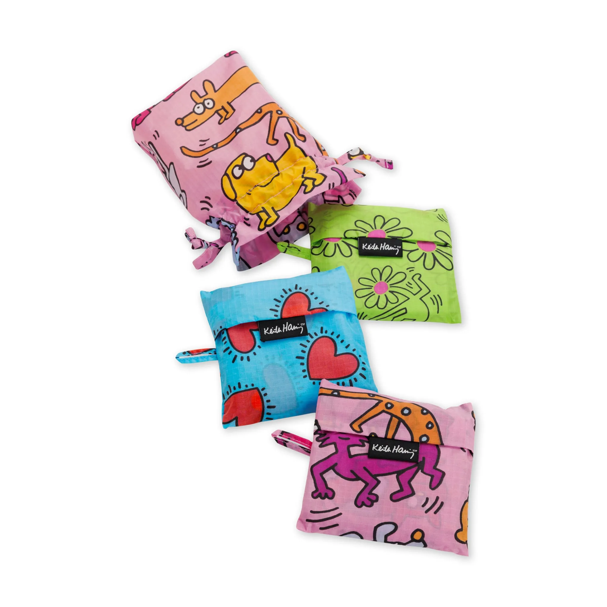 Keith Haring Baggu Recycled Nylon Standard Totes - Set of 3