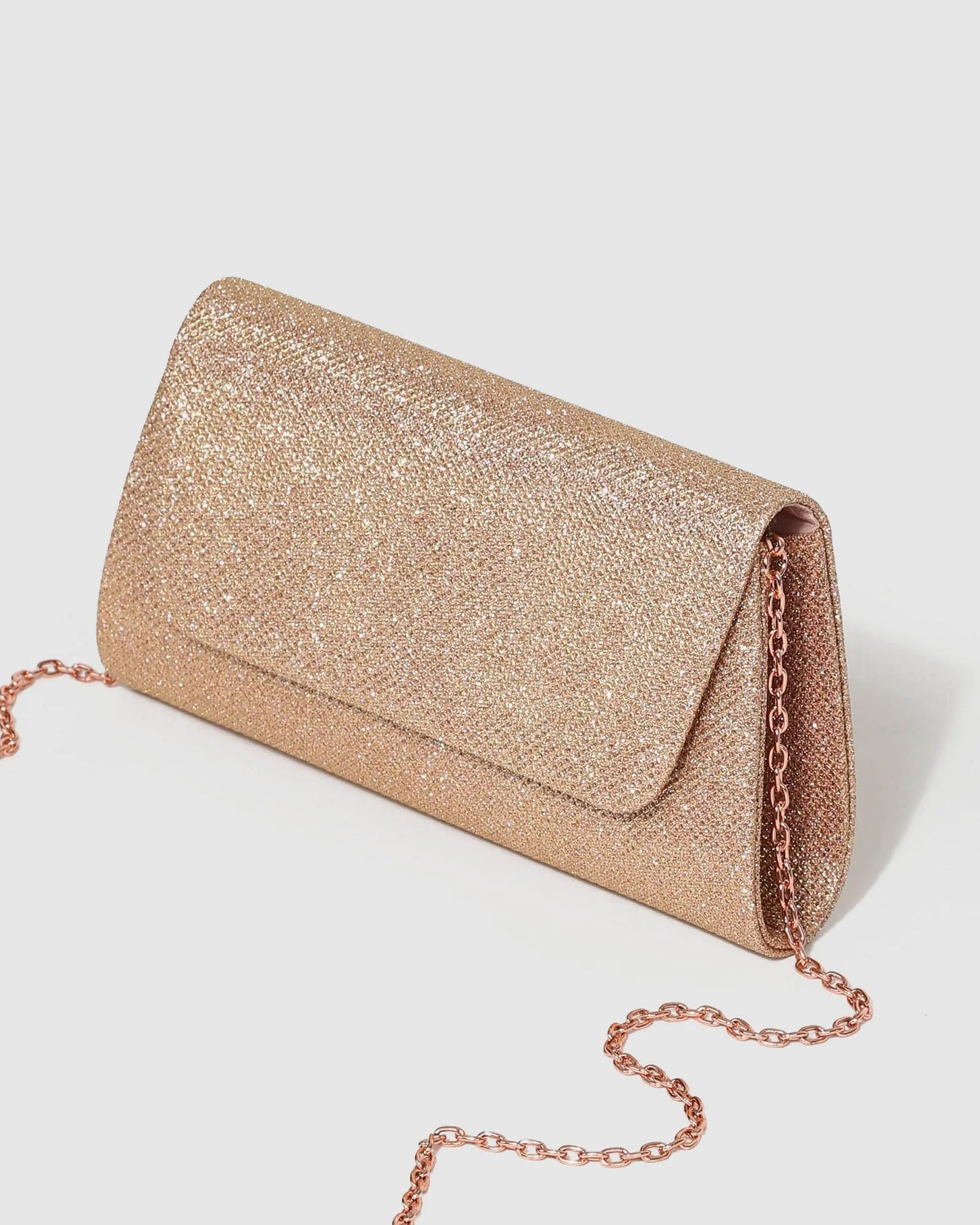 Leaha Evening Rose Gold Clutch Bag