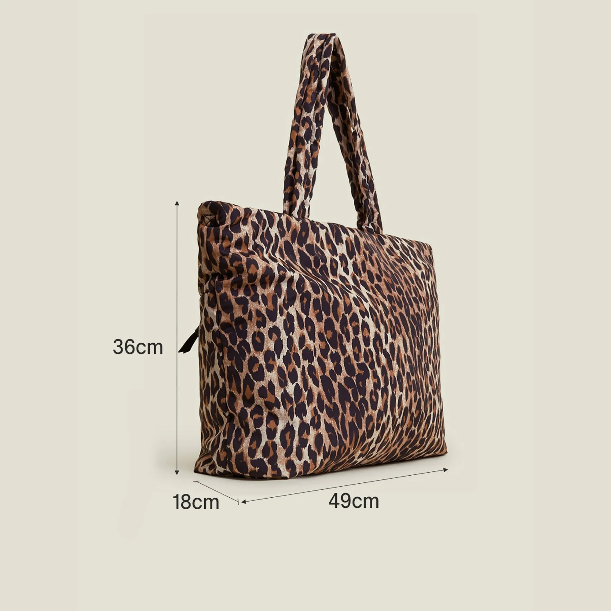 Leopard Print Recycled Shopper Tote Bag