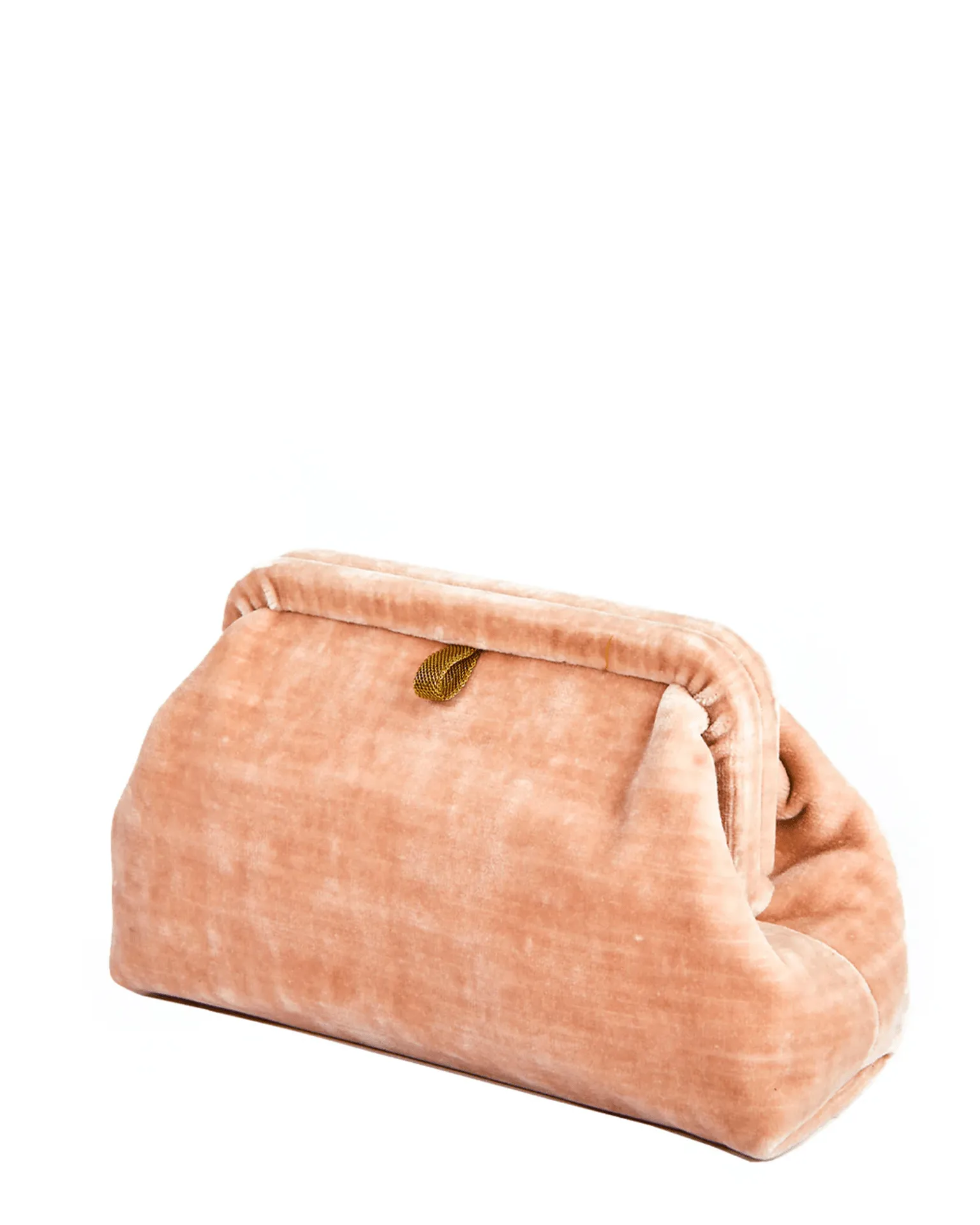 Liette Solid Velvet Clutch in Pale Pink