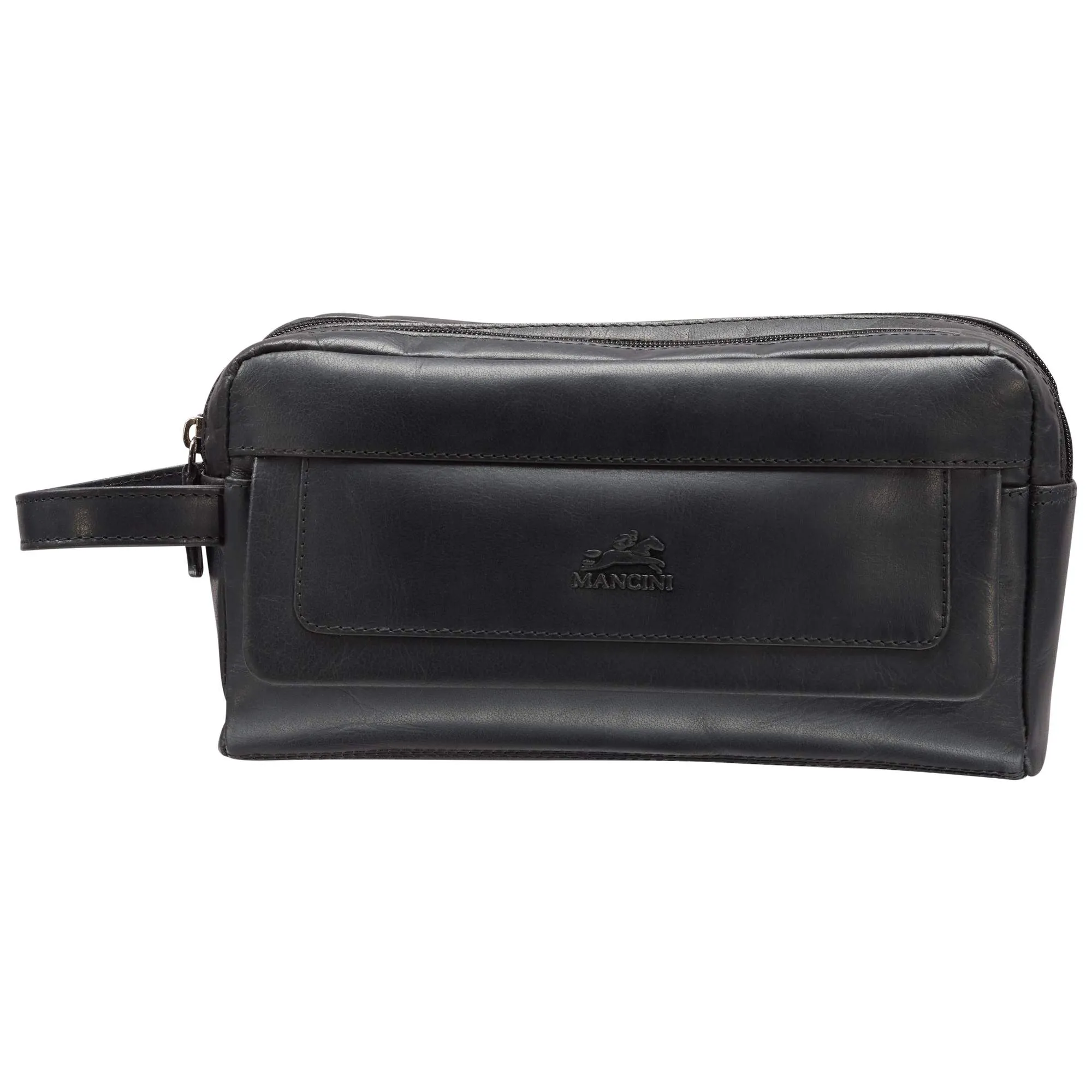 Mancini Double Compartment Top Zipper Toiletry Kit